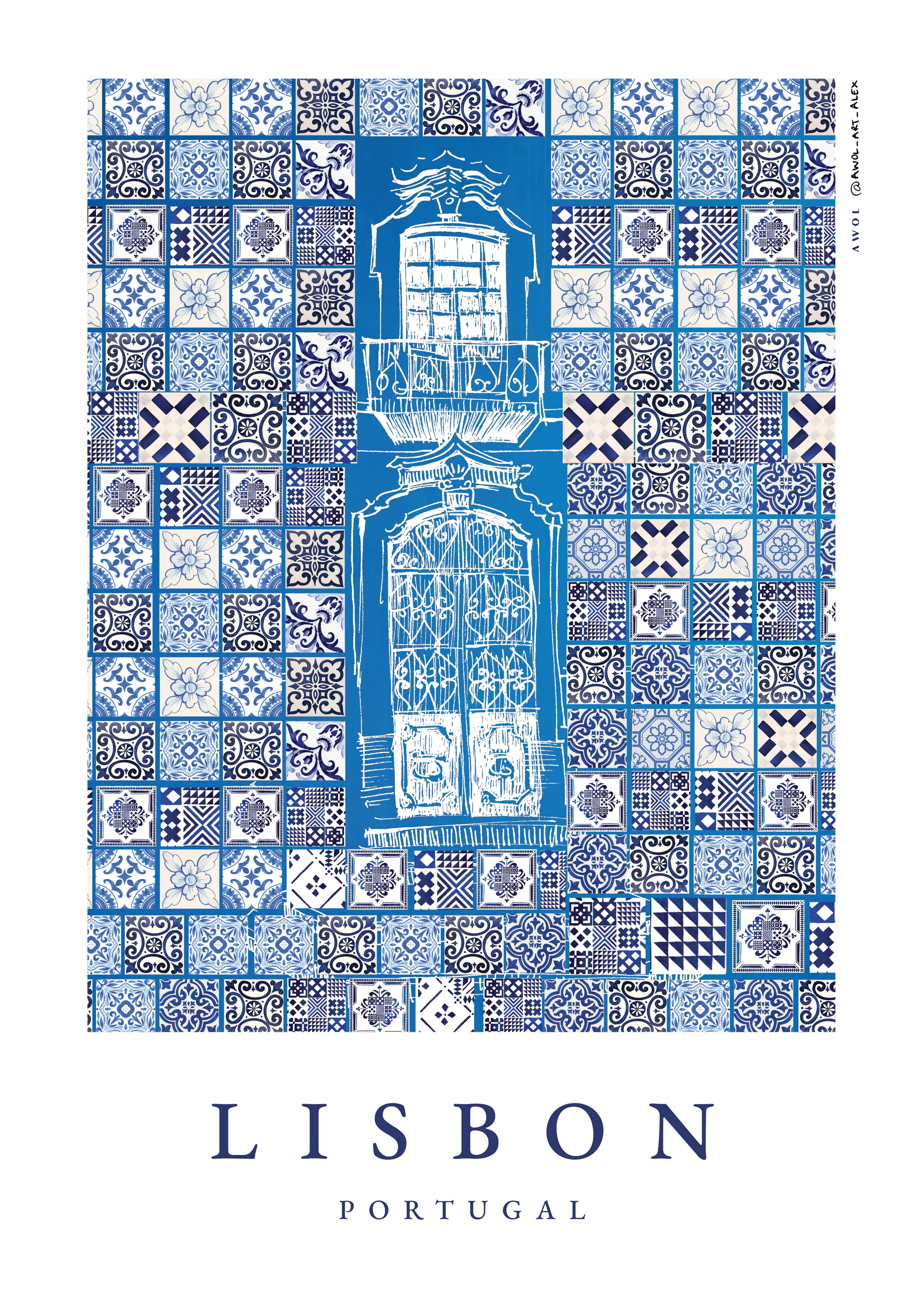 Awol Art Alex - Lisbon Azulejo Balcony Poster 0