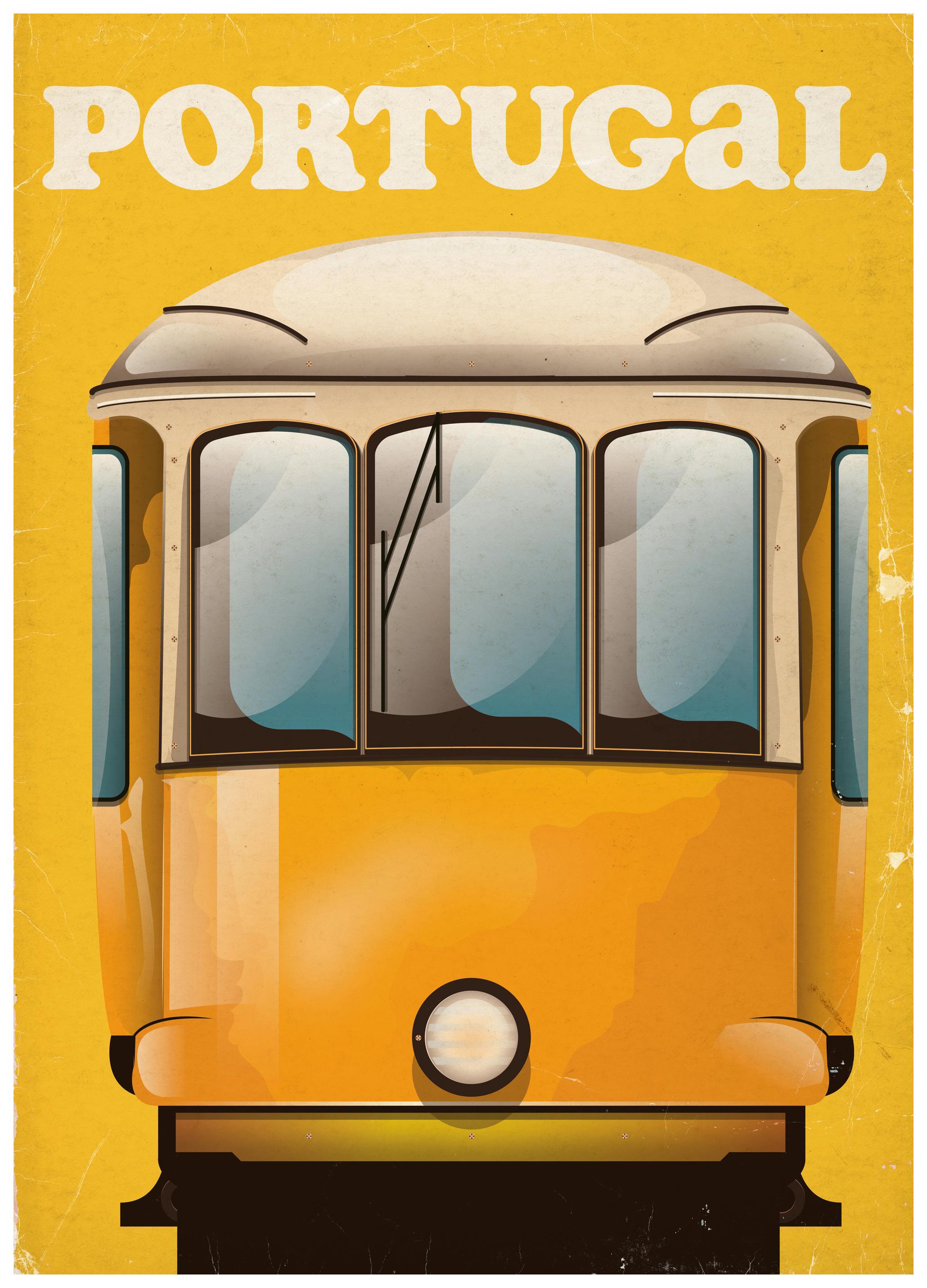 Nicholas - Portugal Vintage Spårvagn Poster (70x100 cm) - Poster Store