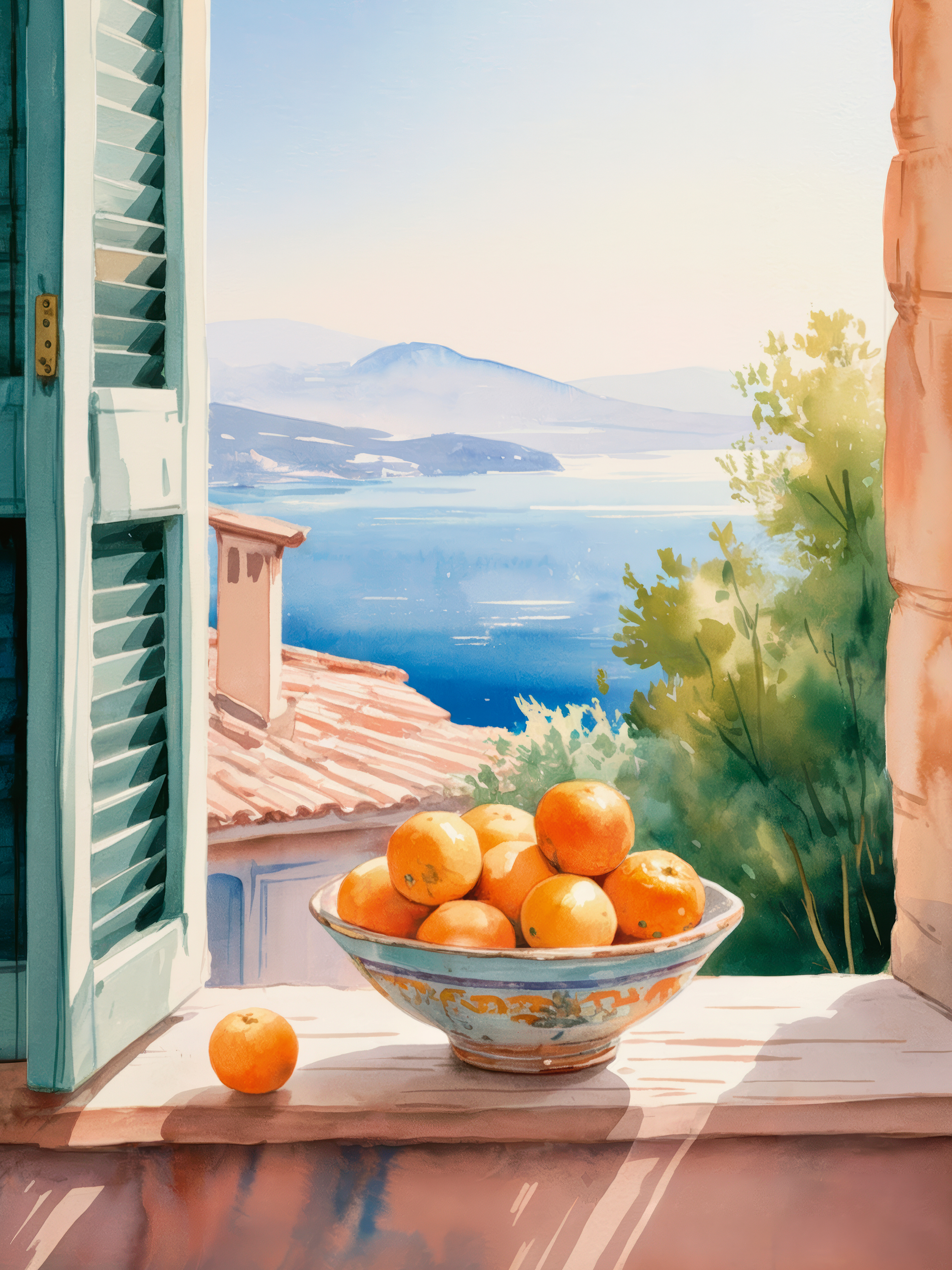Andreas Magnusson - Sunny Mediterranean Window Poster