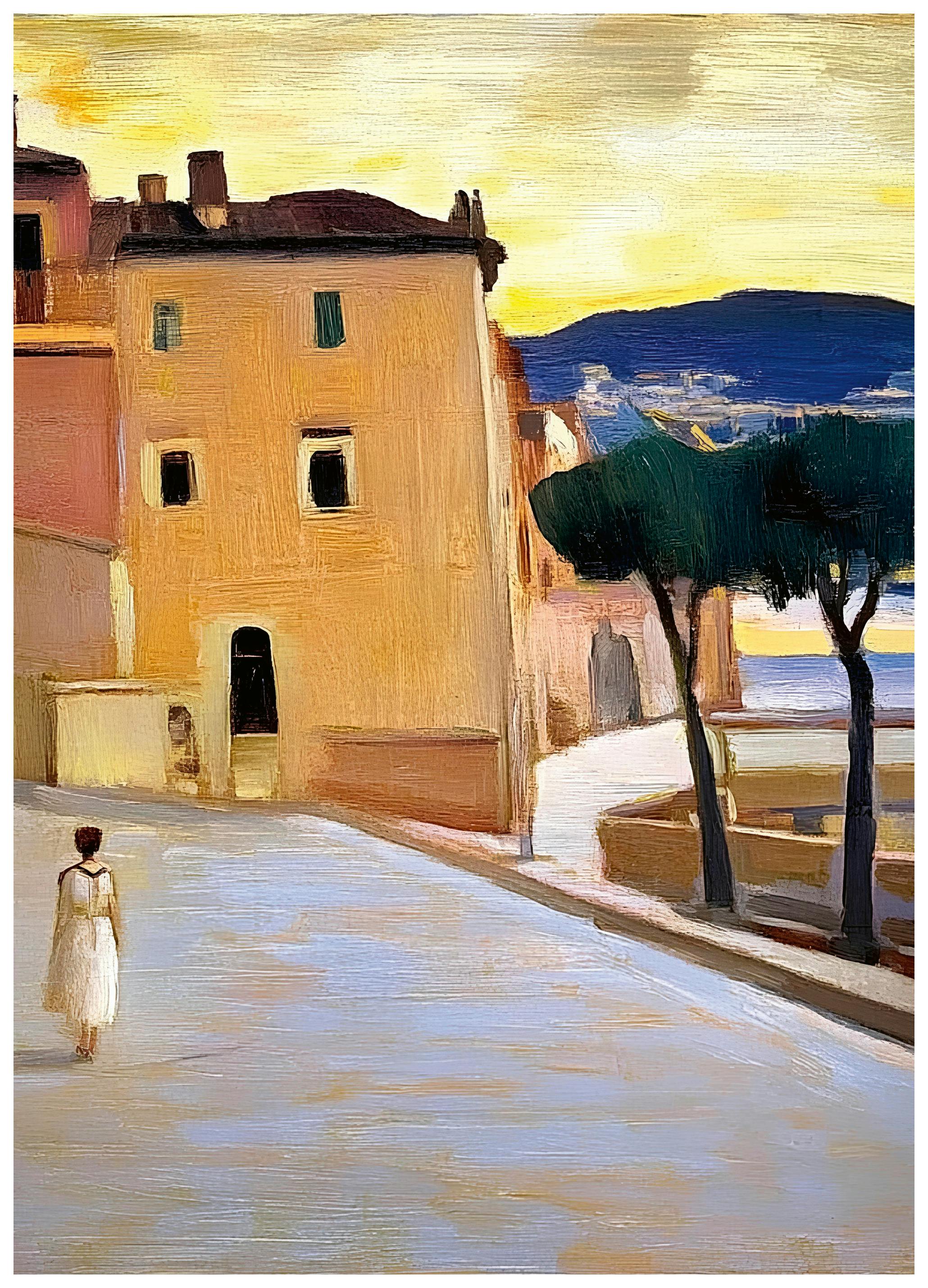 Avanesova Elena - Avondwandeling aan de Kust Poster (13x18 cm) - Poster Store