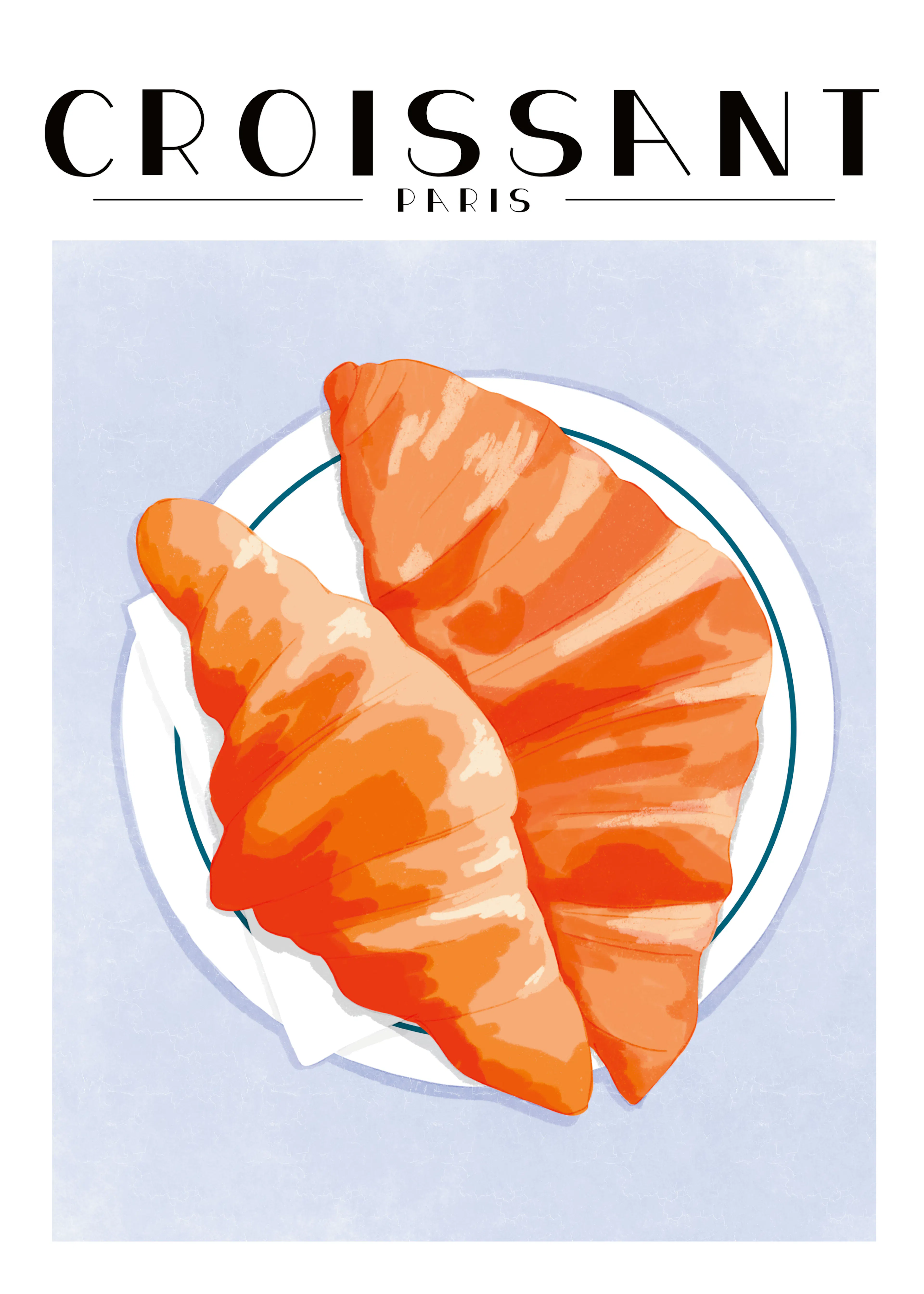 ByKammille - Golden Parisian Croissants Poster 0