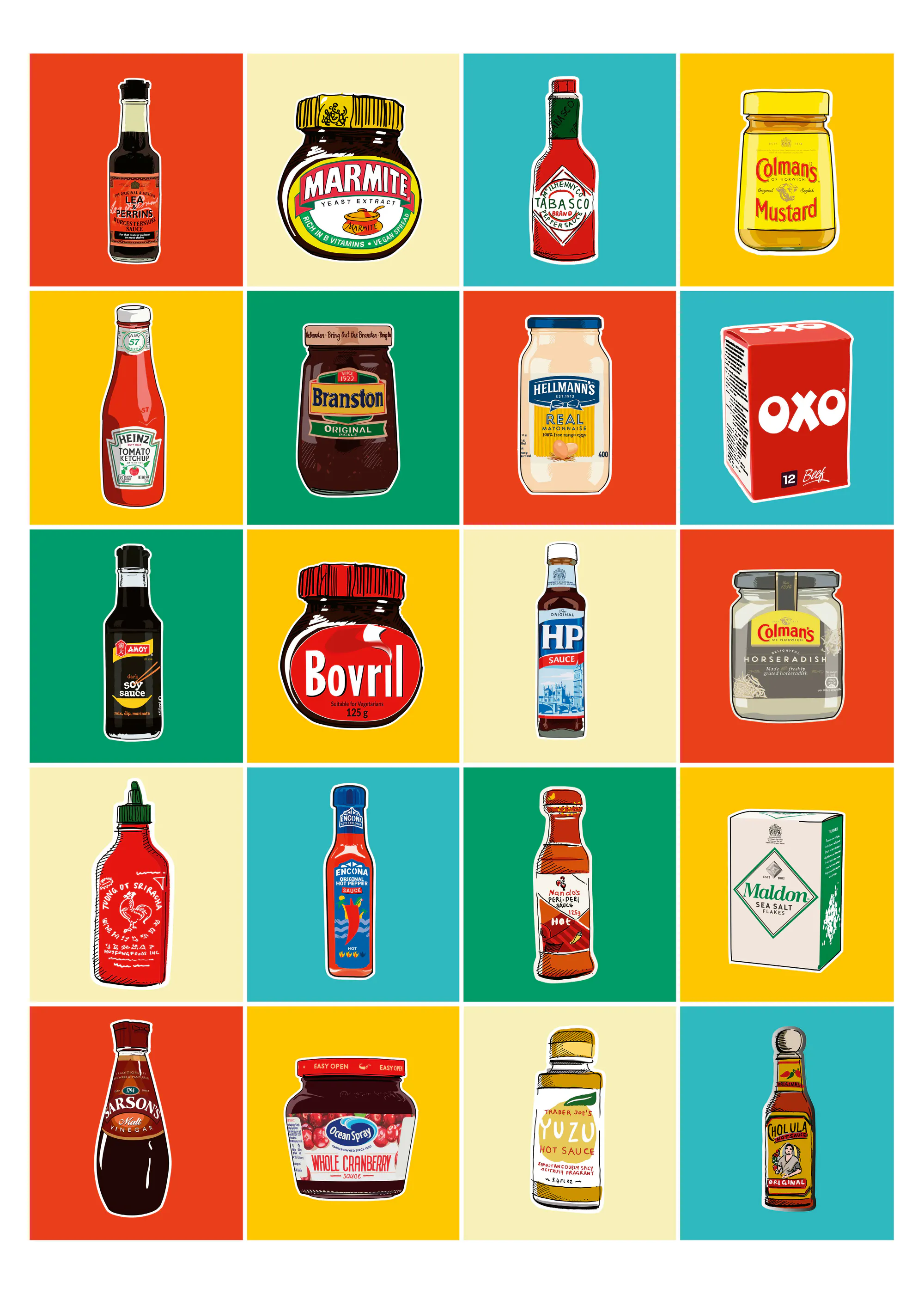 Poster WallChart Art Studio - Classic Condiment Collection 0