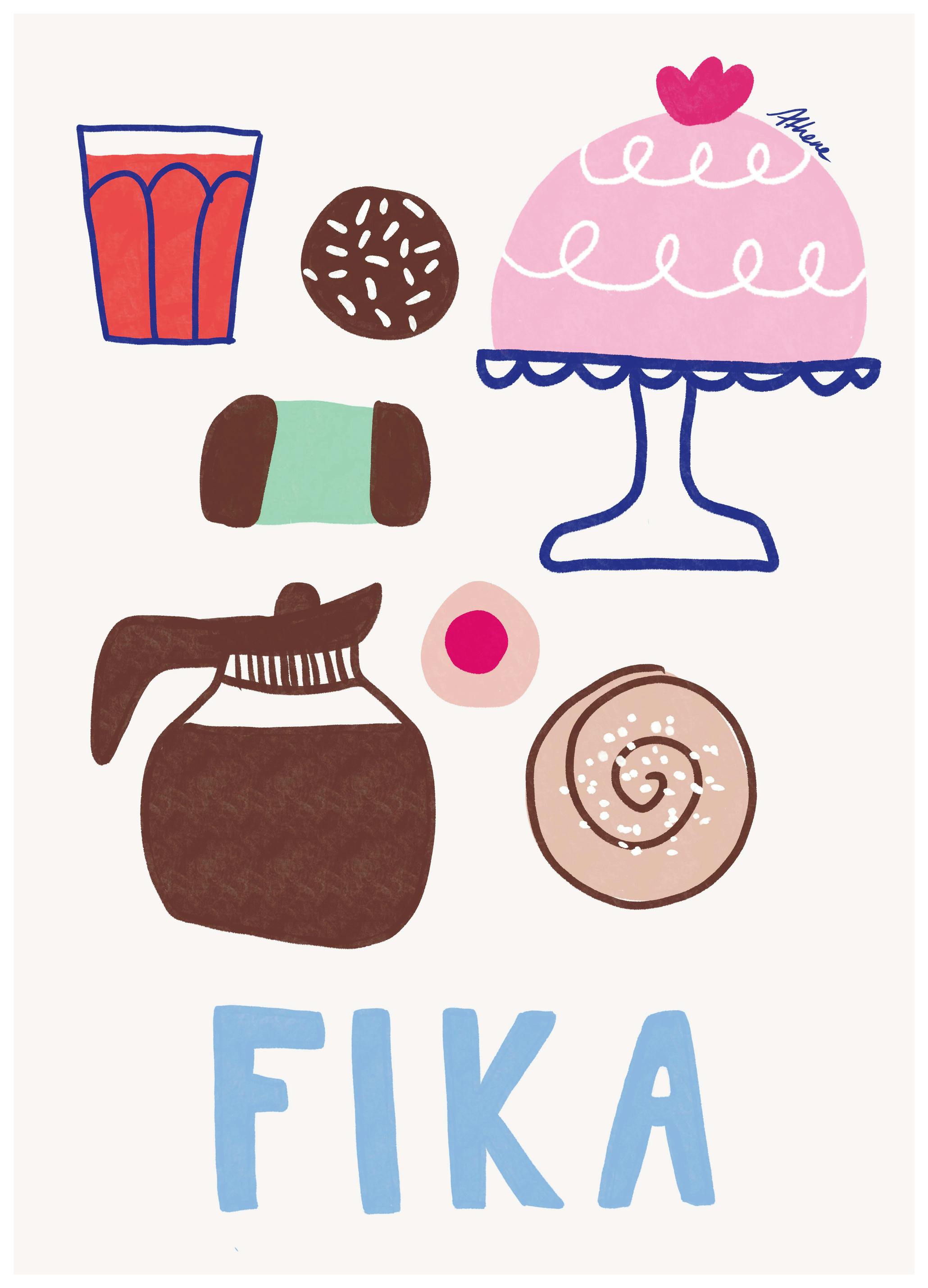 Athene Fritsch - Svensk Fika Poster (70x100 cm) - Poster Store