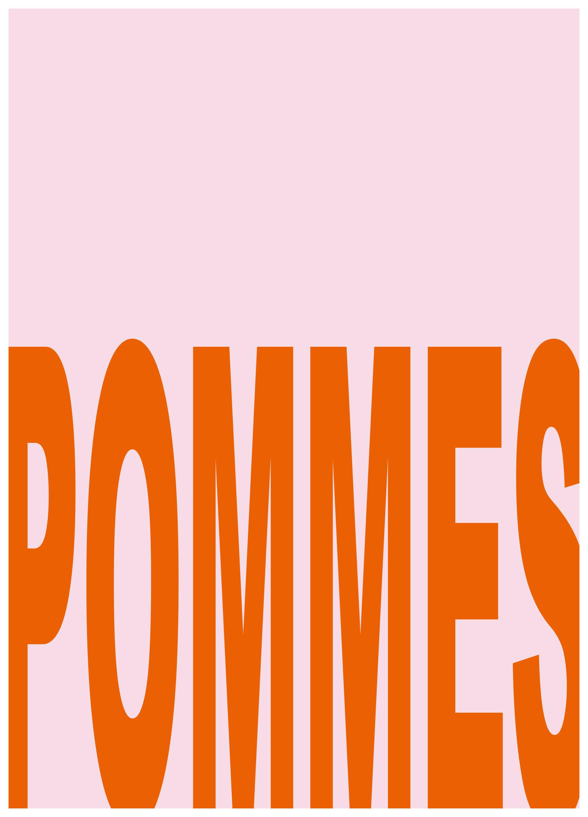 Ute Arnold - Playful Pommes Typography Poster (50x70 cm) - Poster Store