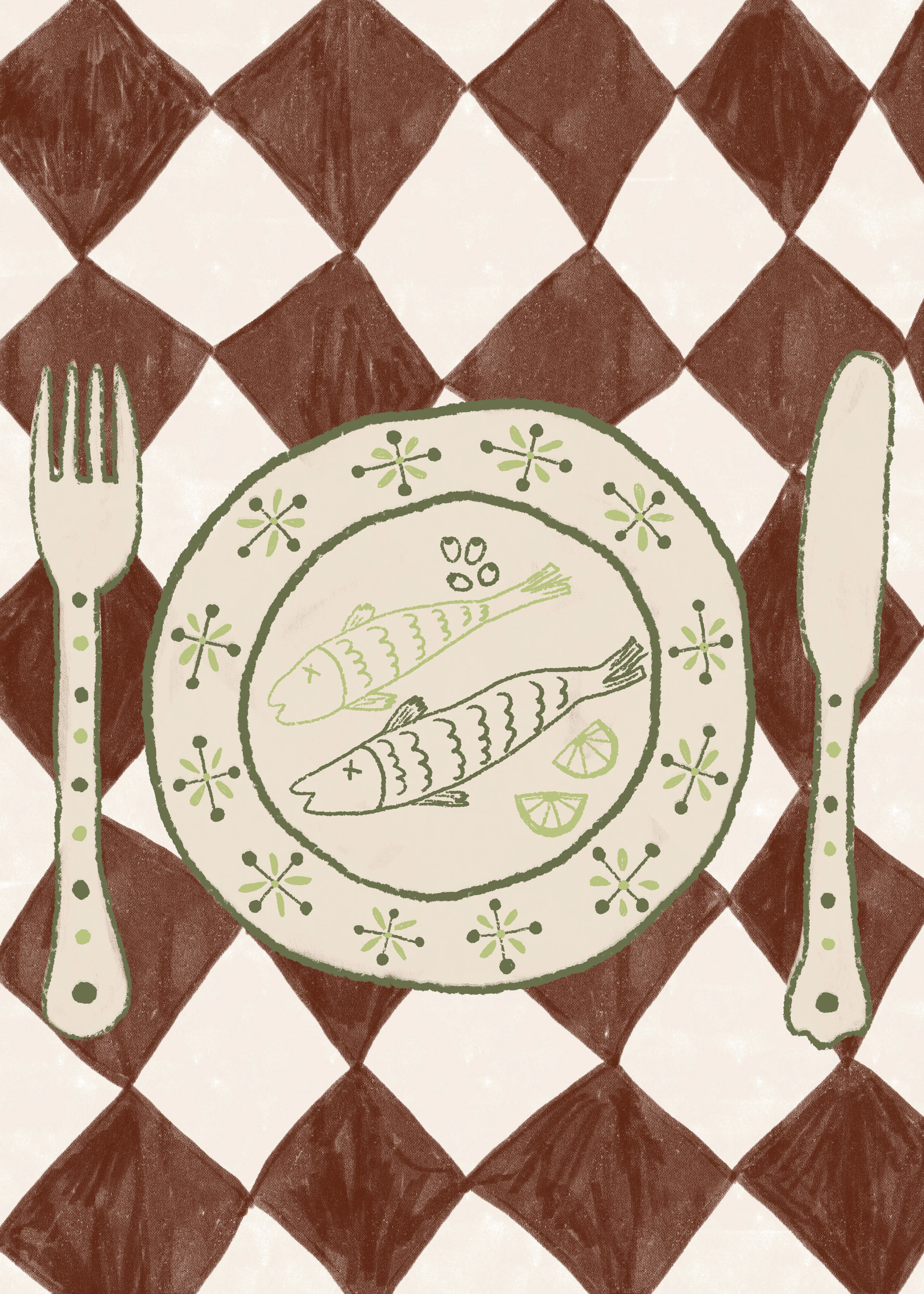 Gulcihan Ozguc - Rustic Fish Dinner Print 0