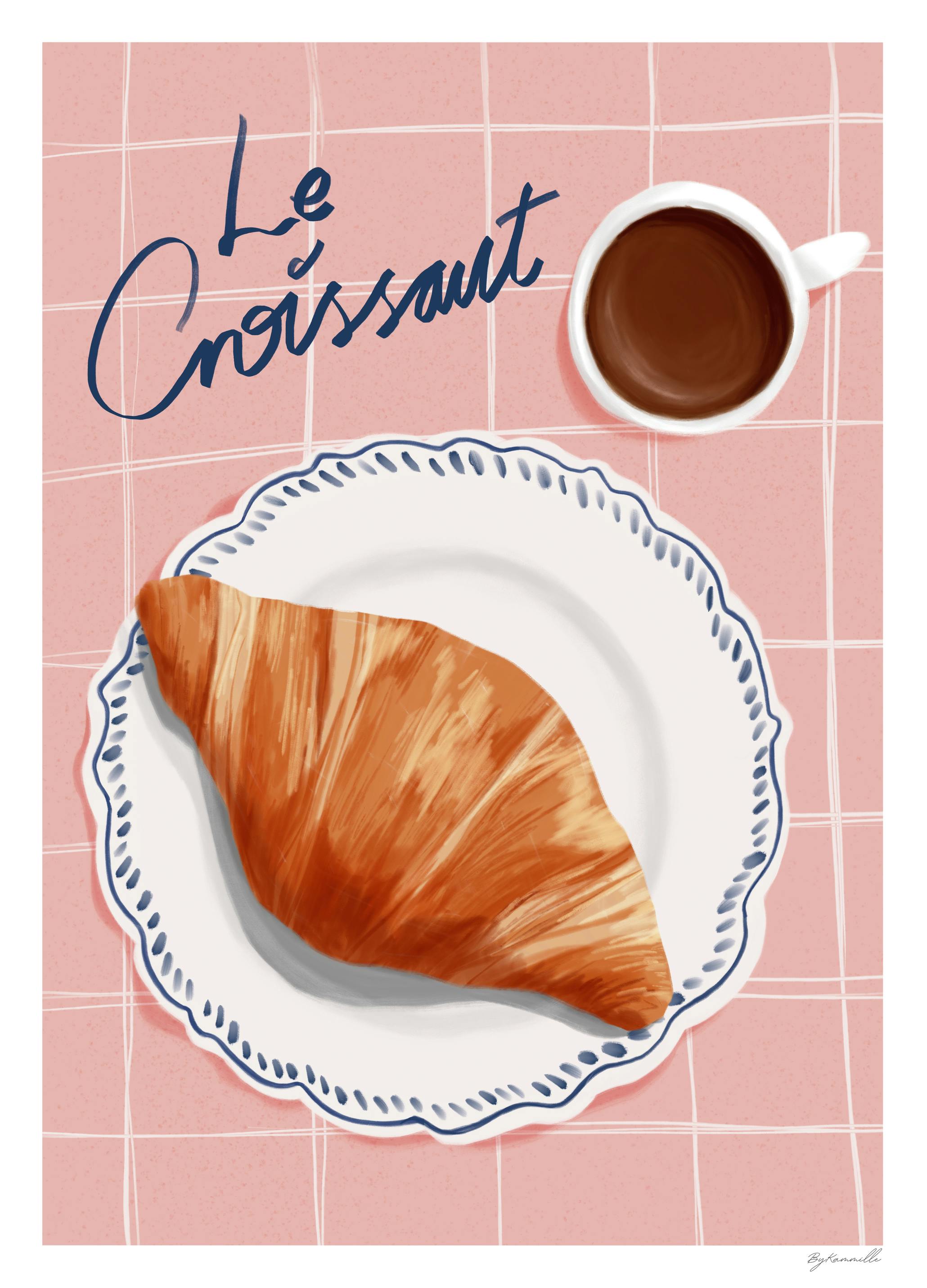 ByKammille - Le Croissant Morning Poster (100x150 cm) - Poster Store