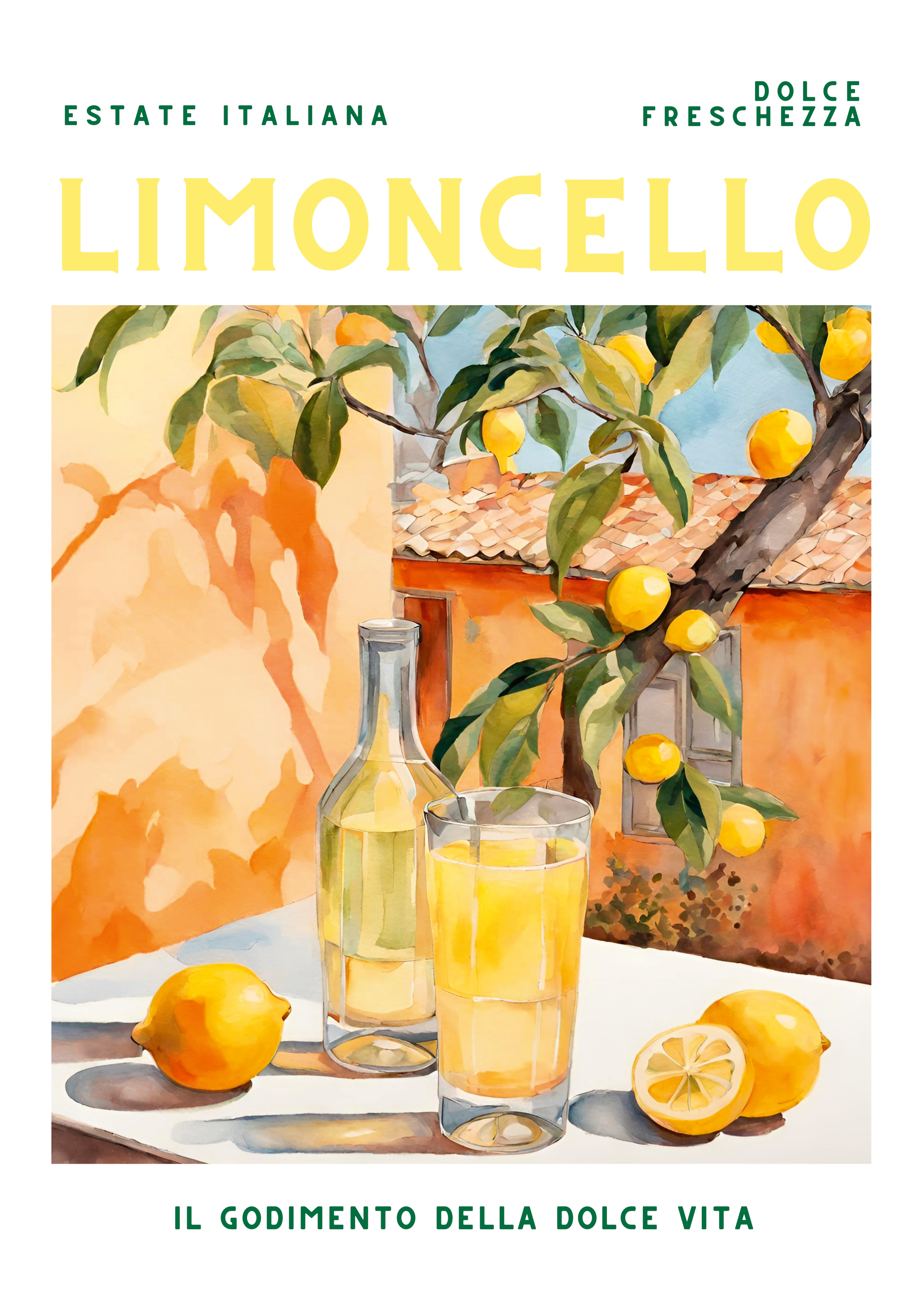 Ohkimiko Summer Italian Limoncello Poster | Poster Store US
