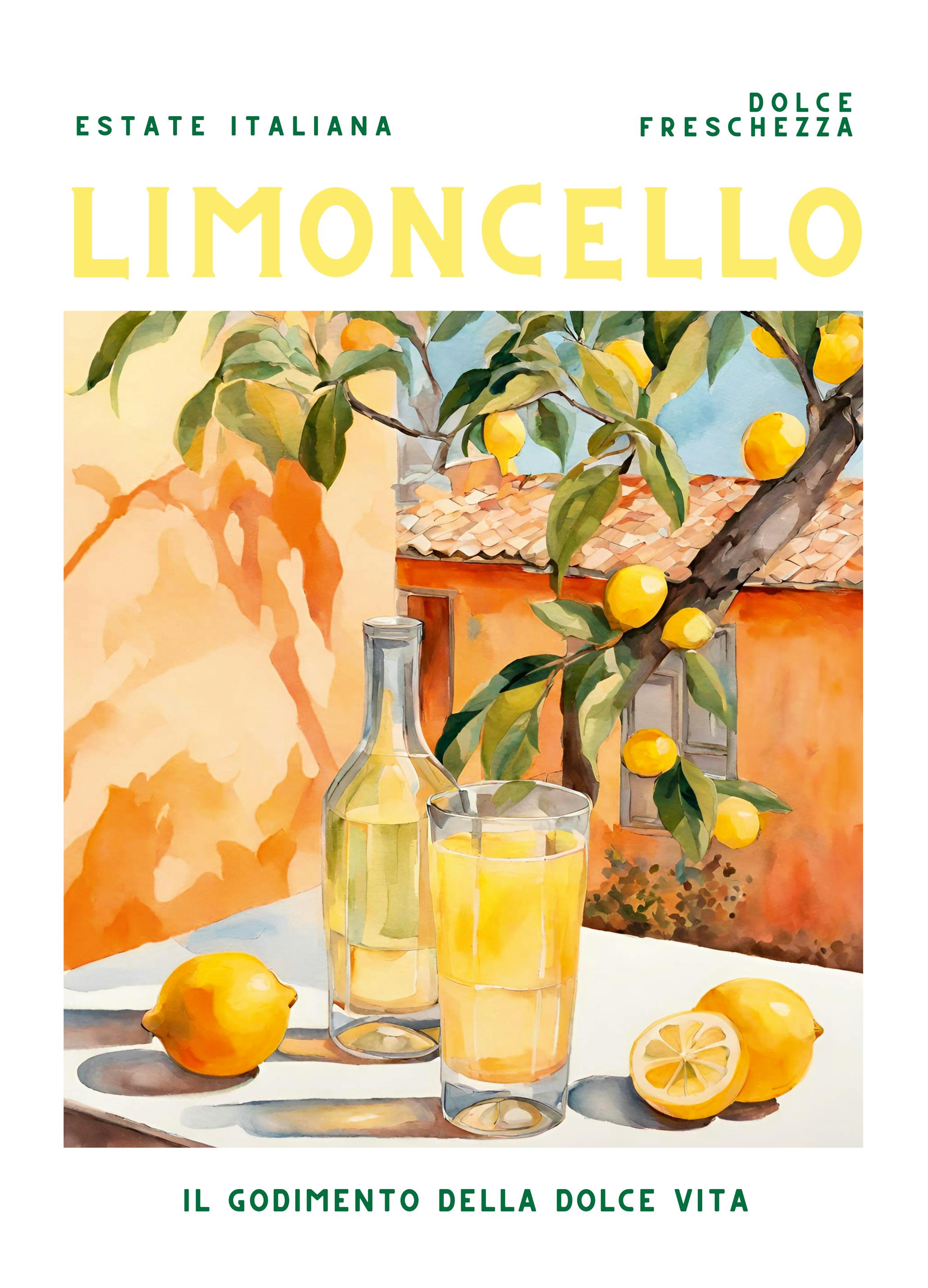 Ohkimiko - Summer Italian Limoncello Plakat (13x18 cm) - Poster Store