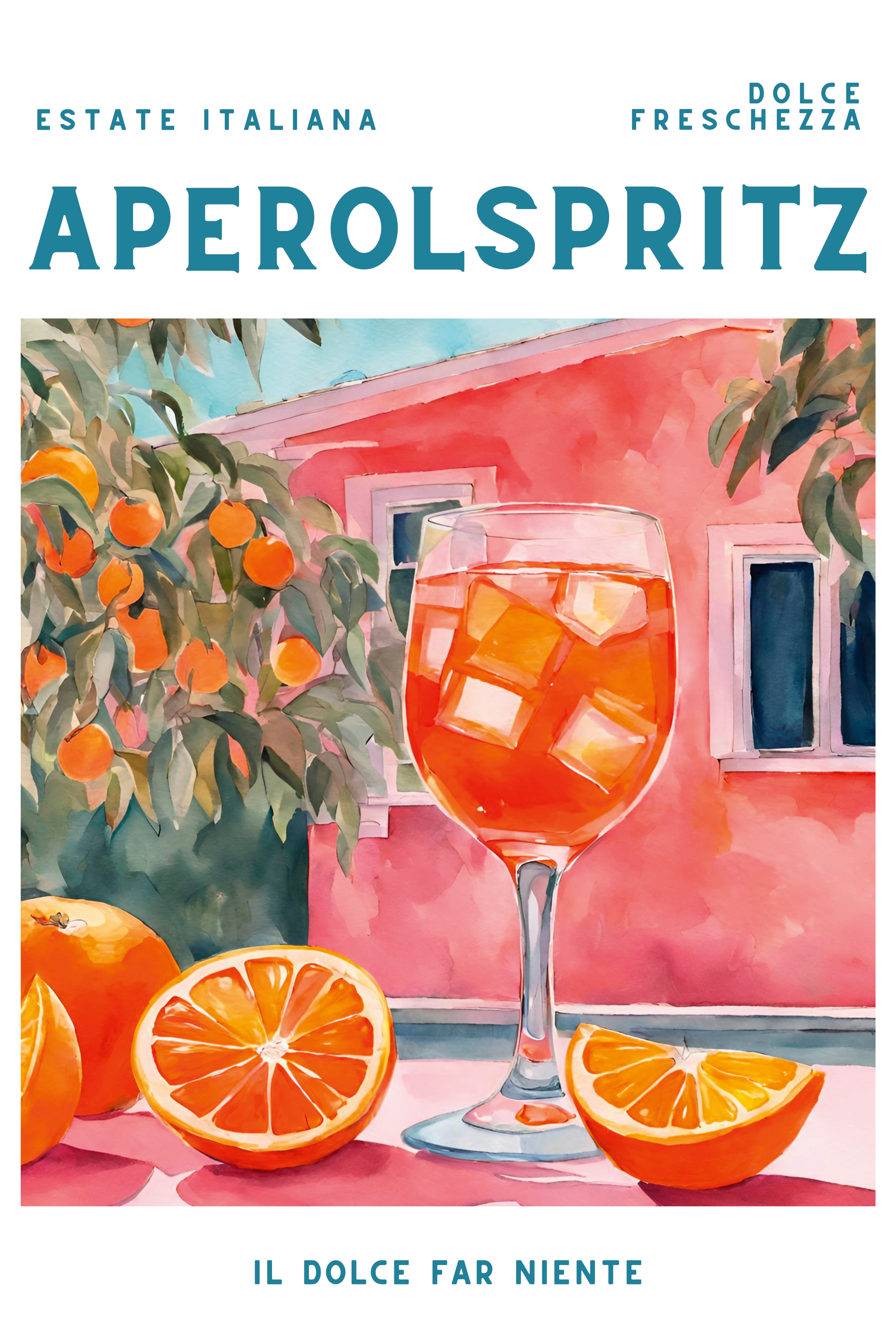 Aperol Spritz Italian Summer Scene Poster | Poster Store US