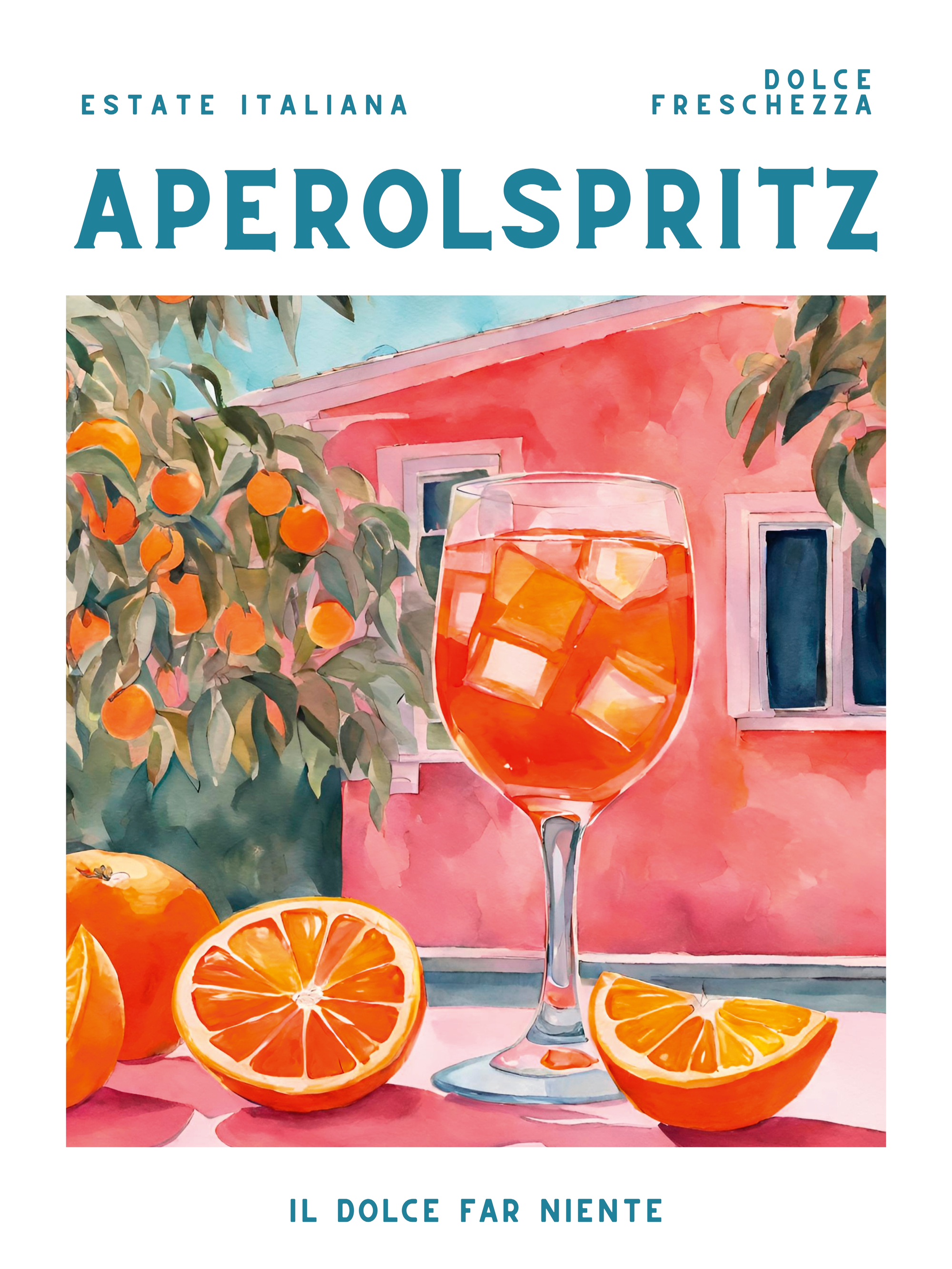 Aperol Spritz Italian Summer Scene Poster | Poster Store US
