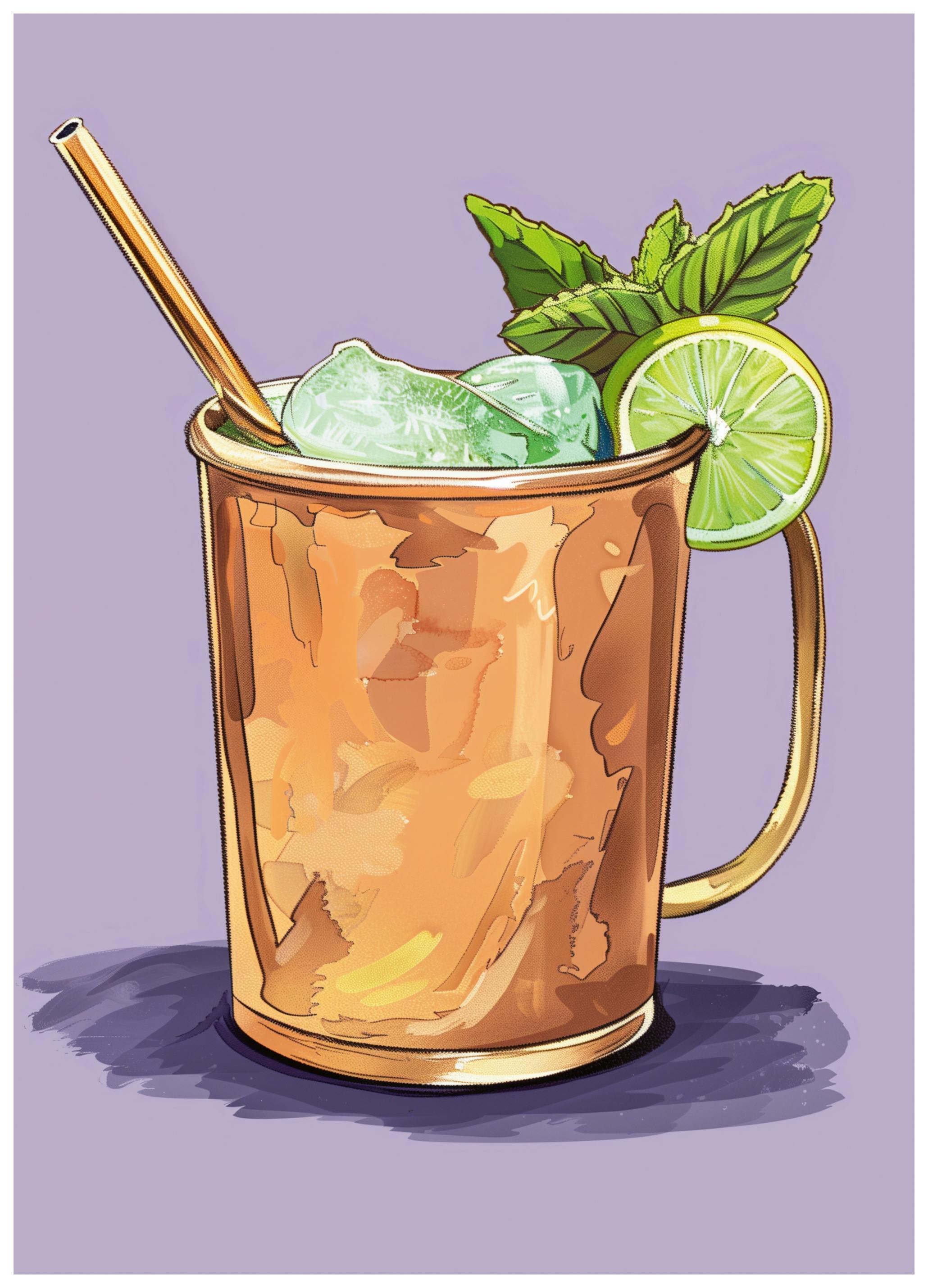 Jolly and Dash - Cocktail Cuivré Rafraîchissant Affiche (40x50 cm) - Poster Store