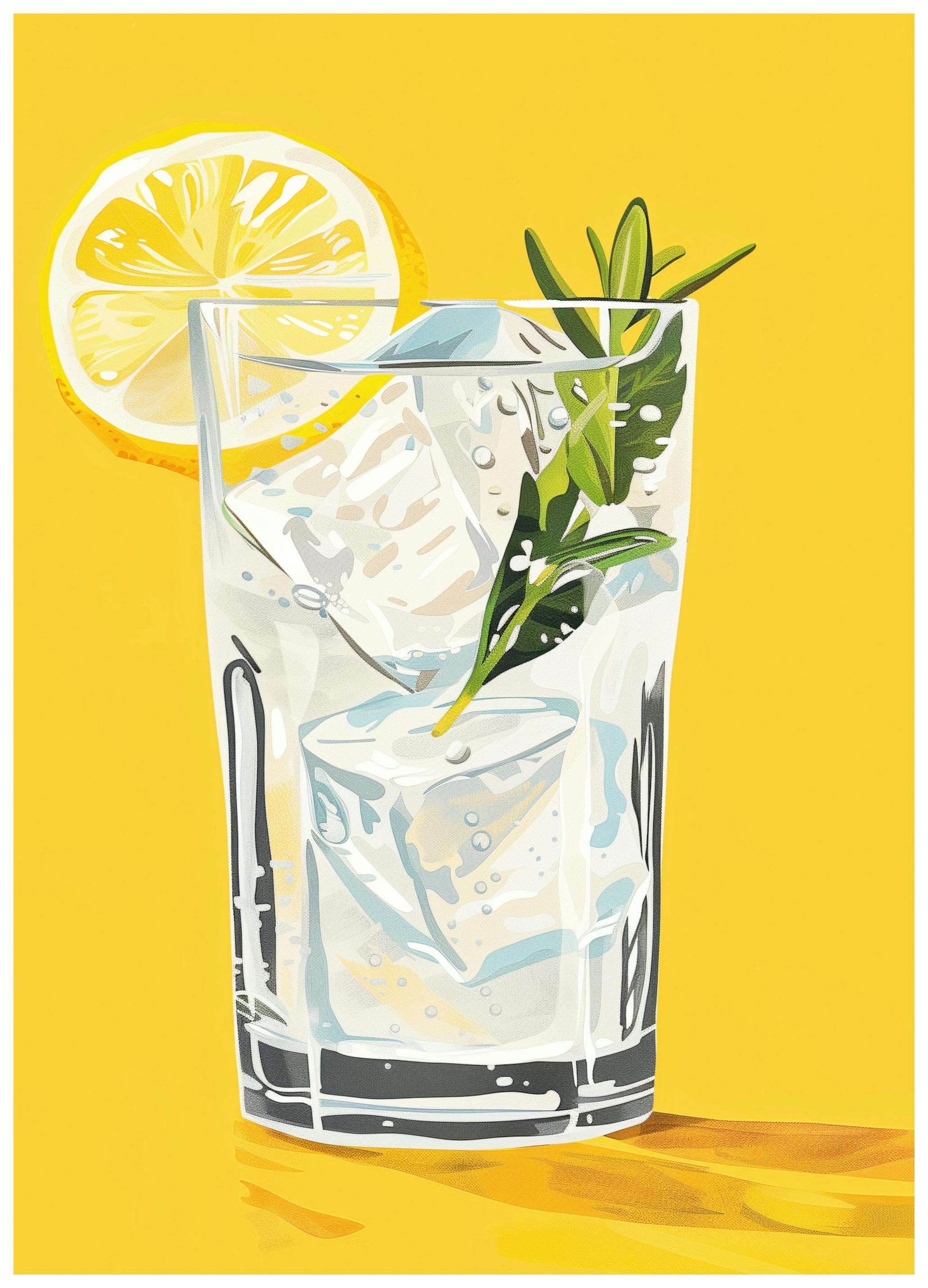 Jolly and Dash - Rafraîchissement Citron Romarin Affiche (70x100 cm) - Poster Store