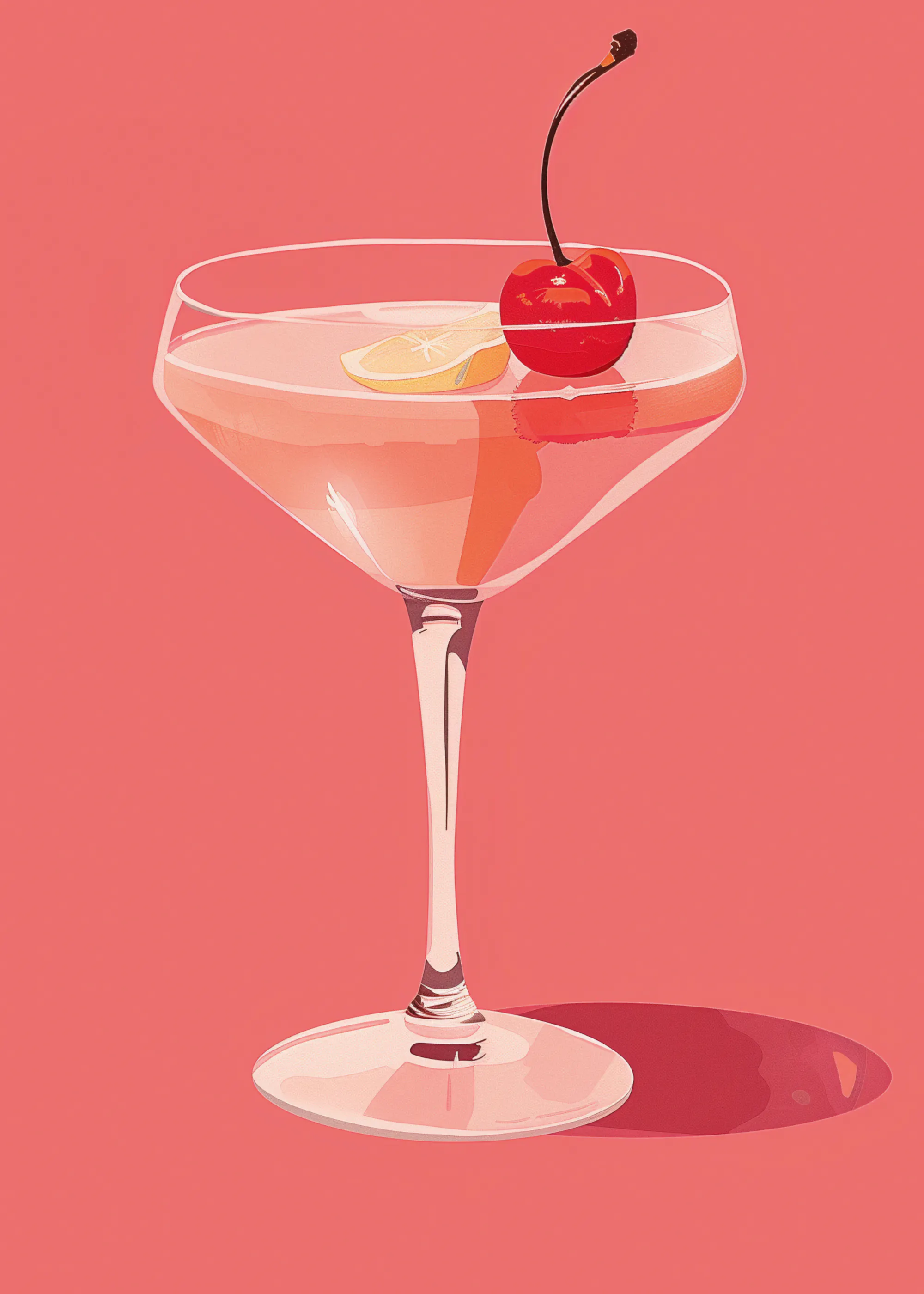 Jolly and Dash - Elegant Rosa Cocktail Plakat 0