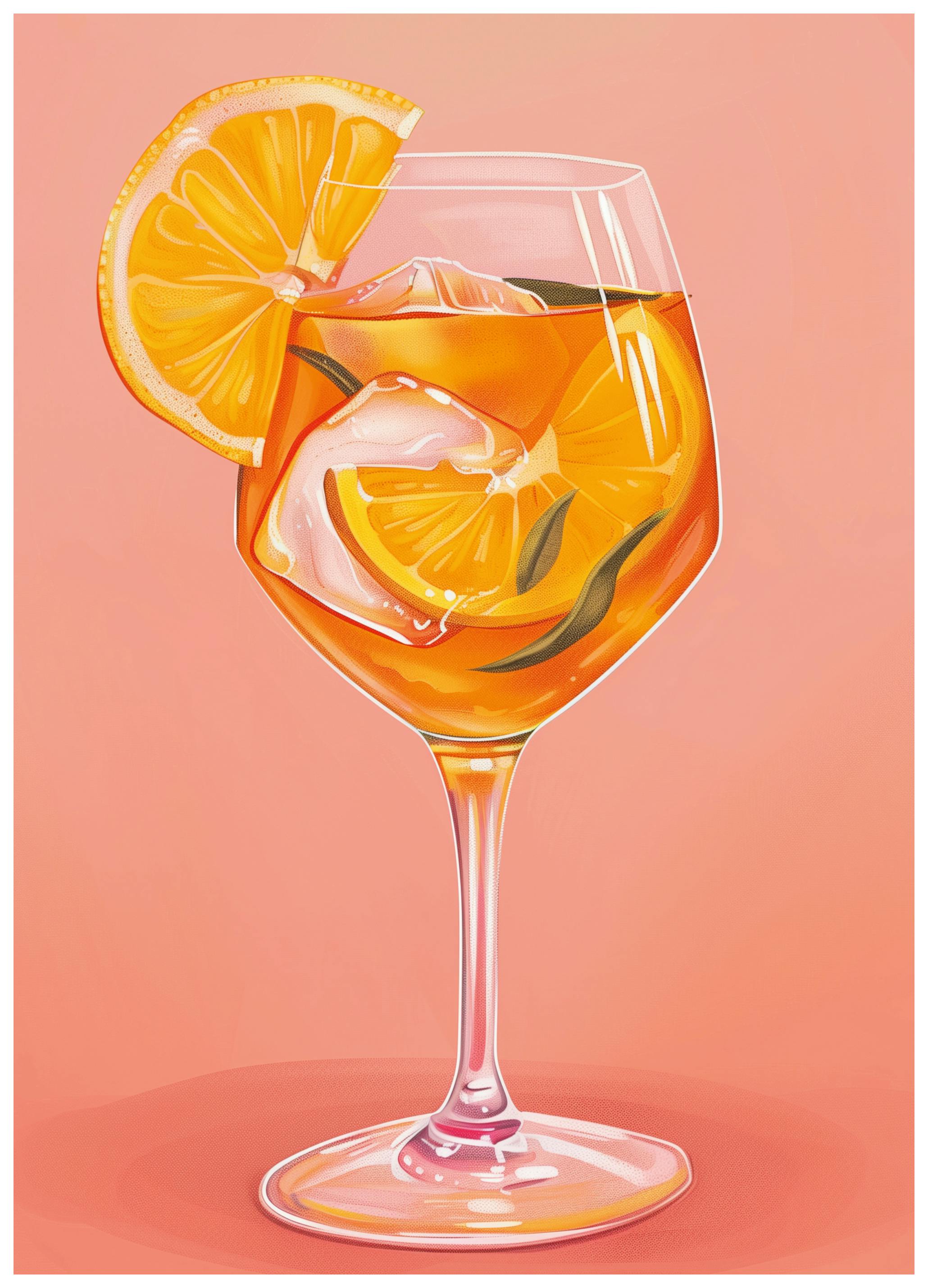 Jolly and Dash - Spritz Orange d'été Poster (70x100 cm) - Poster Store