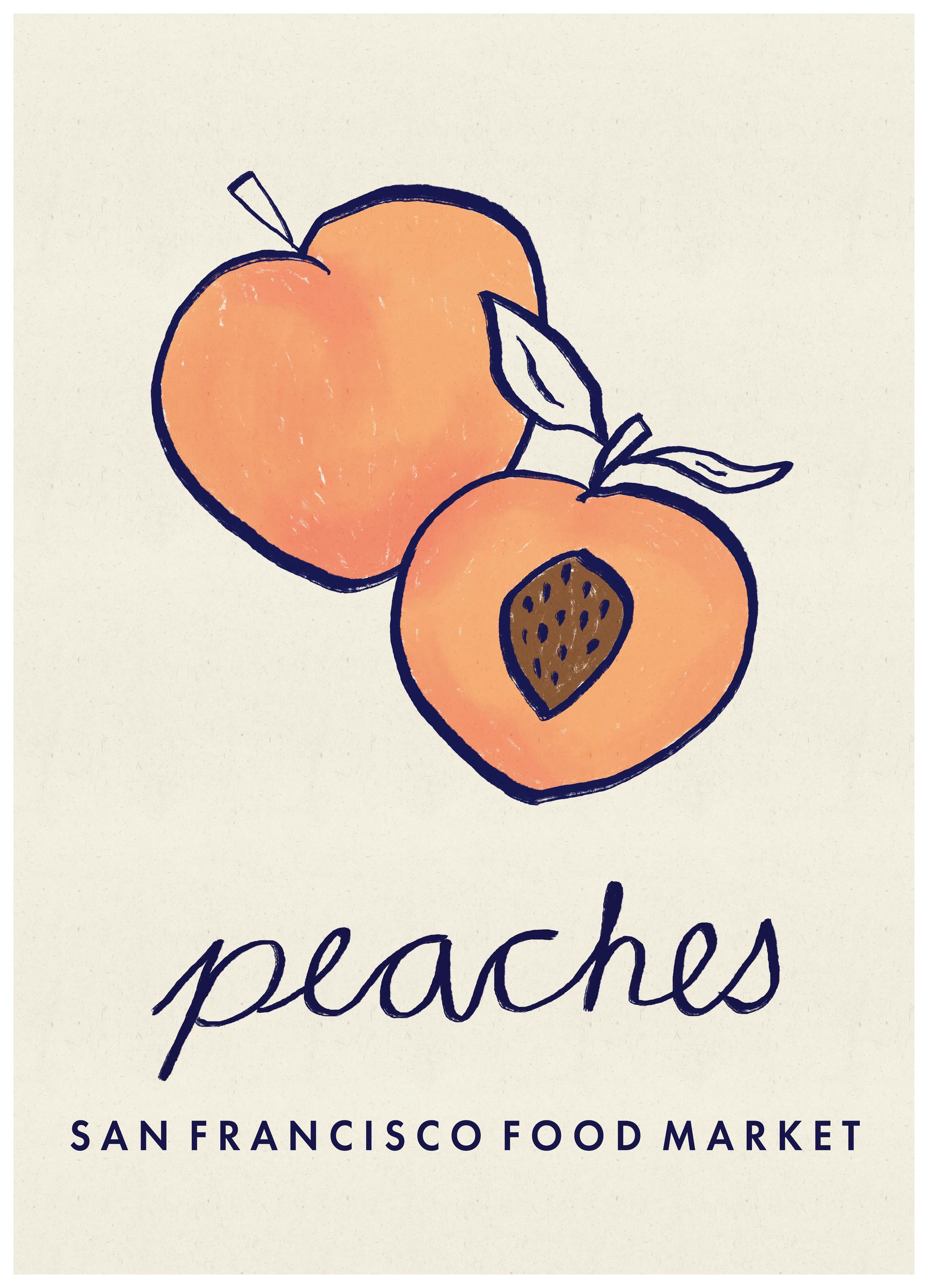 Dirkie Nell - Fresh Summer Peaches Poster (70x100 cm) - Poster Store