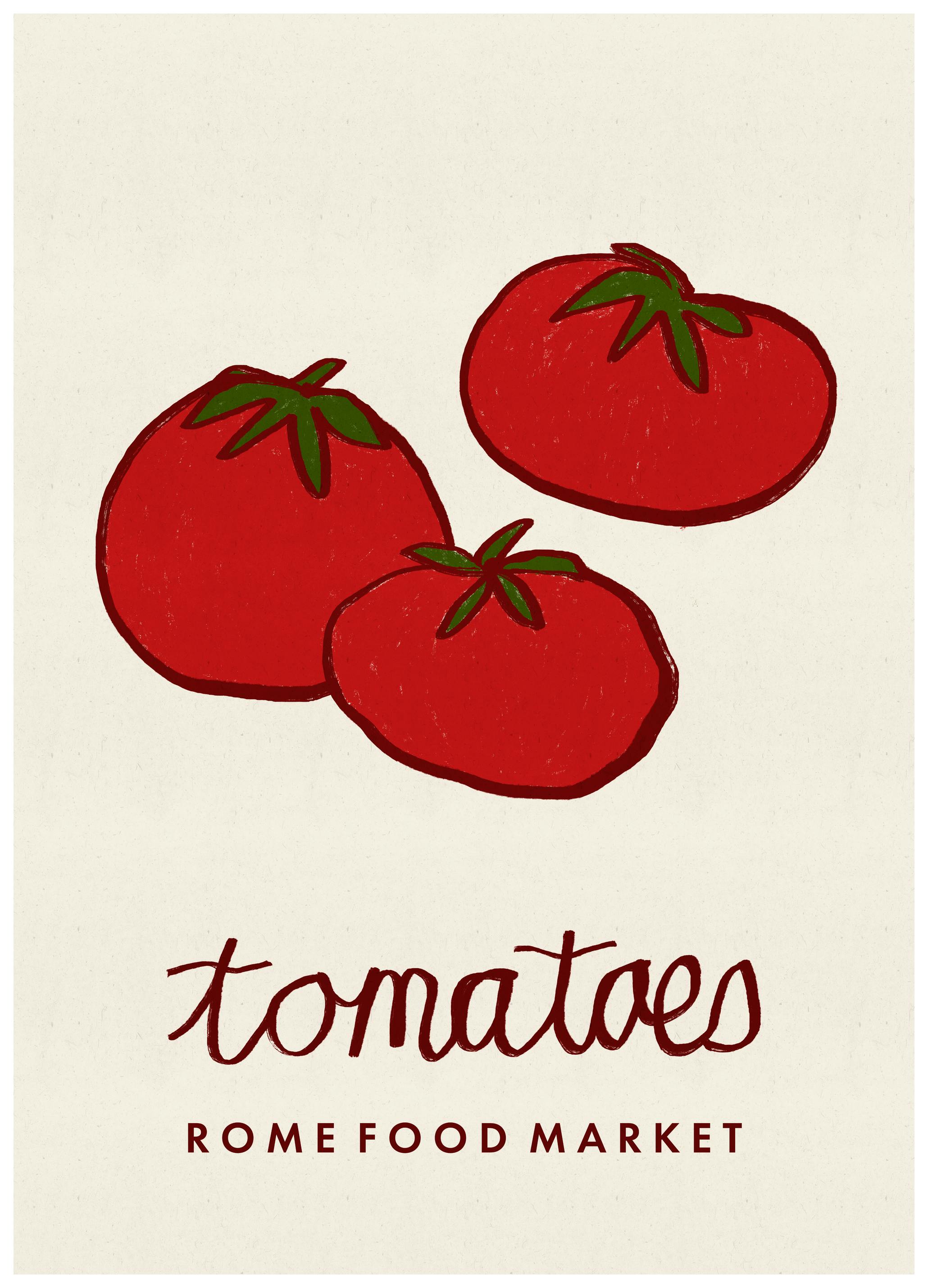 Dirkie Nell - Fresh Market Tomatoes Print (70x100 cm) - Poster Store