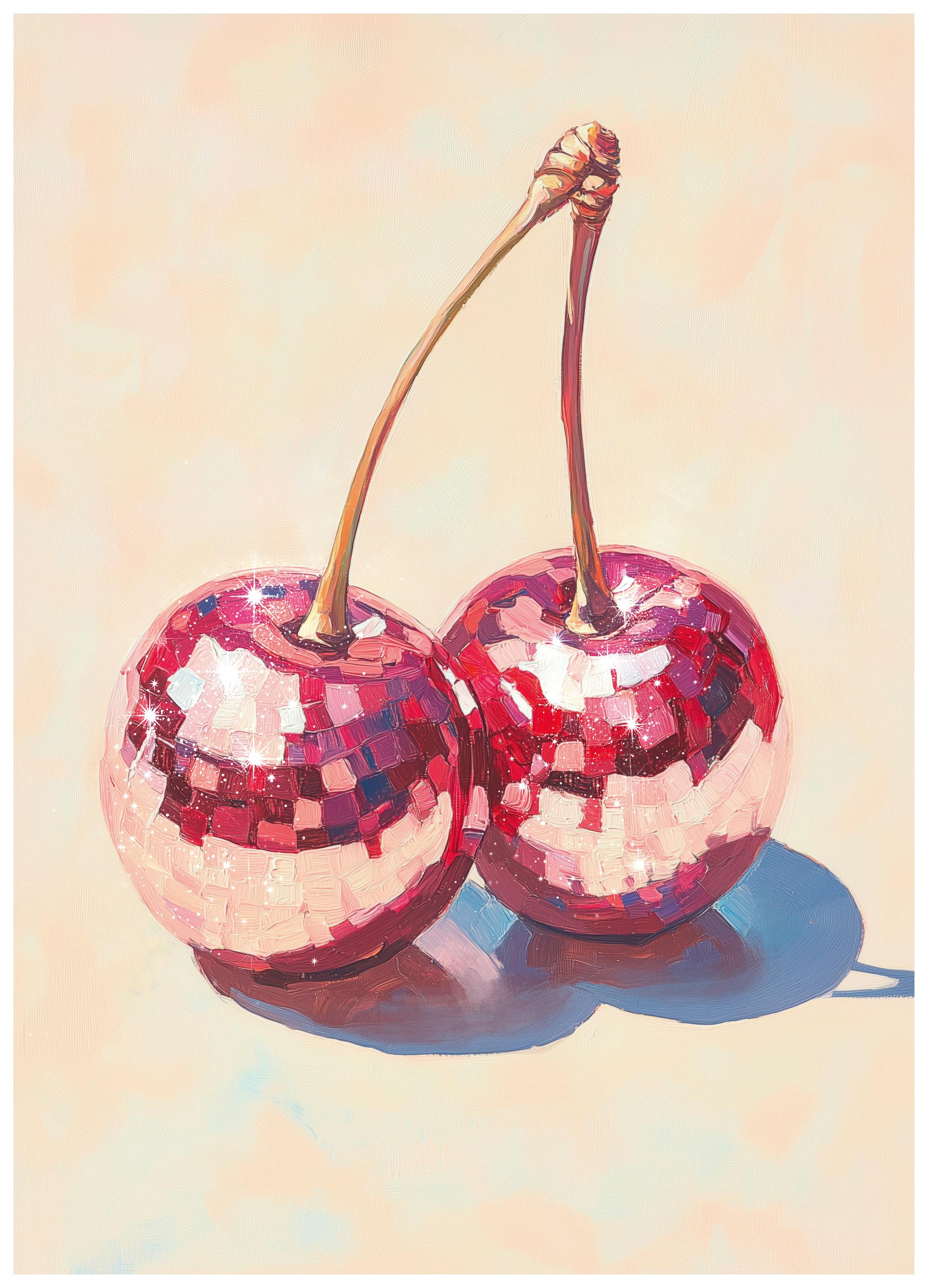 Melloi Art Prints - Disco Cherries Poster (21x30 cm) - Poster Store