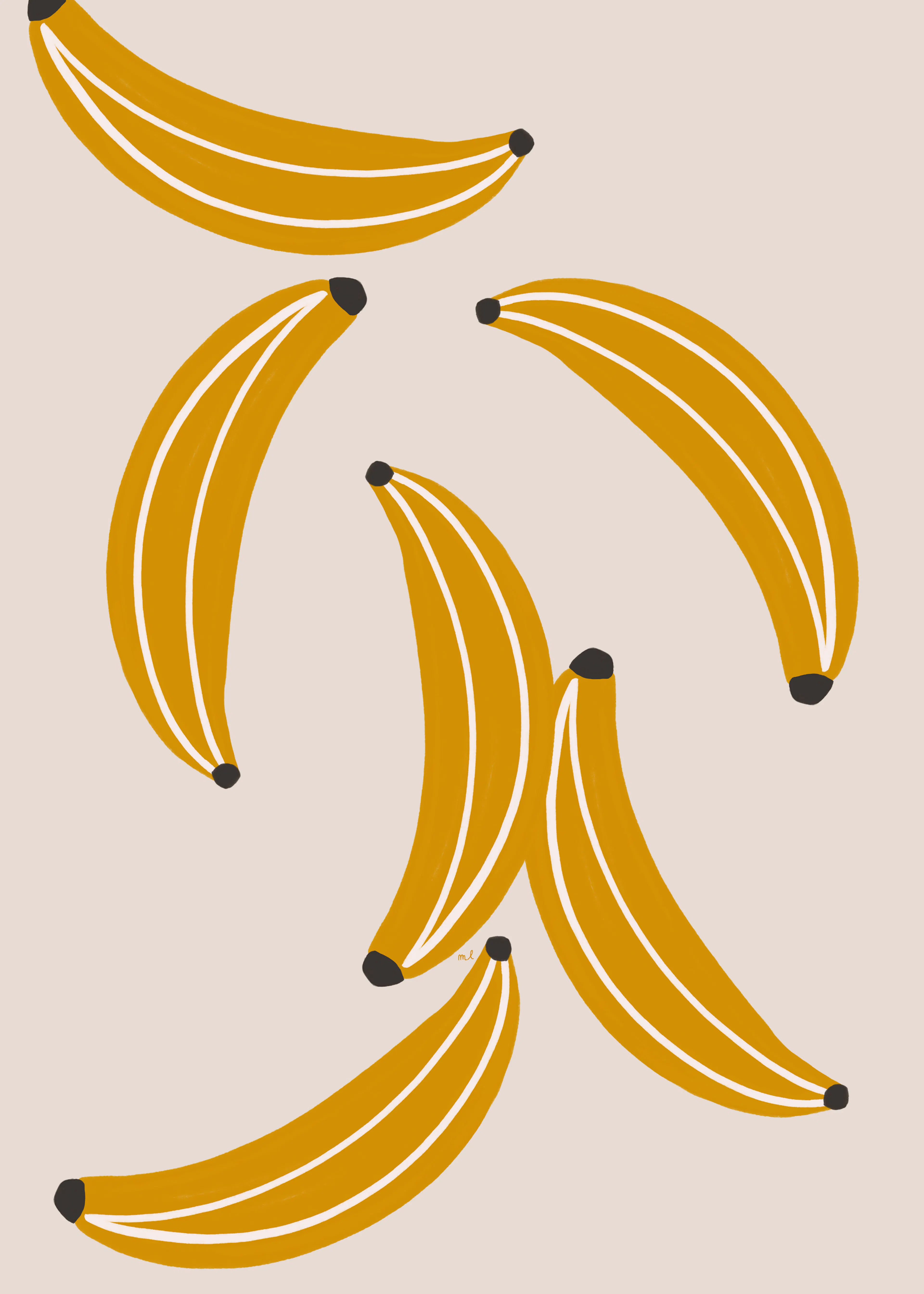 Menina Lisboa - Playful Yellow Bananas Poster 0