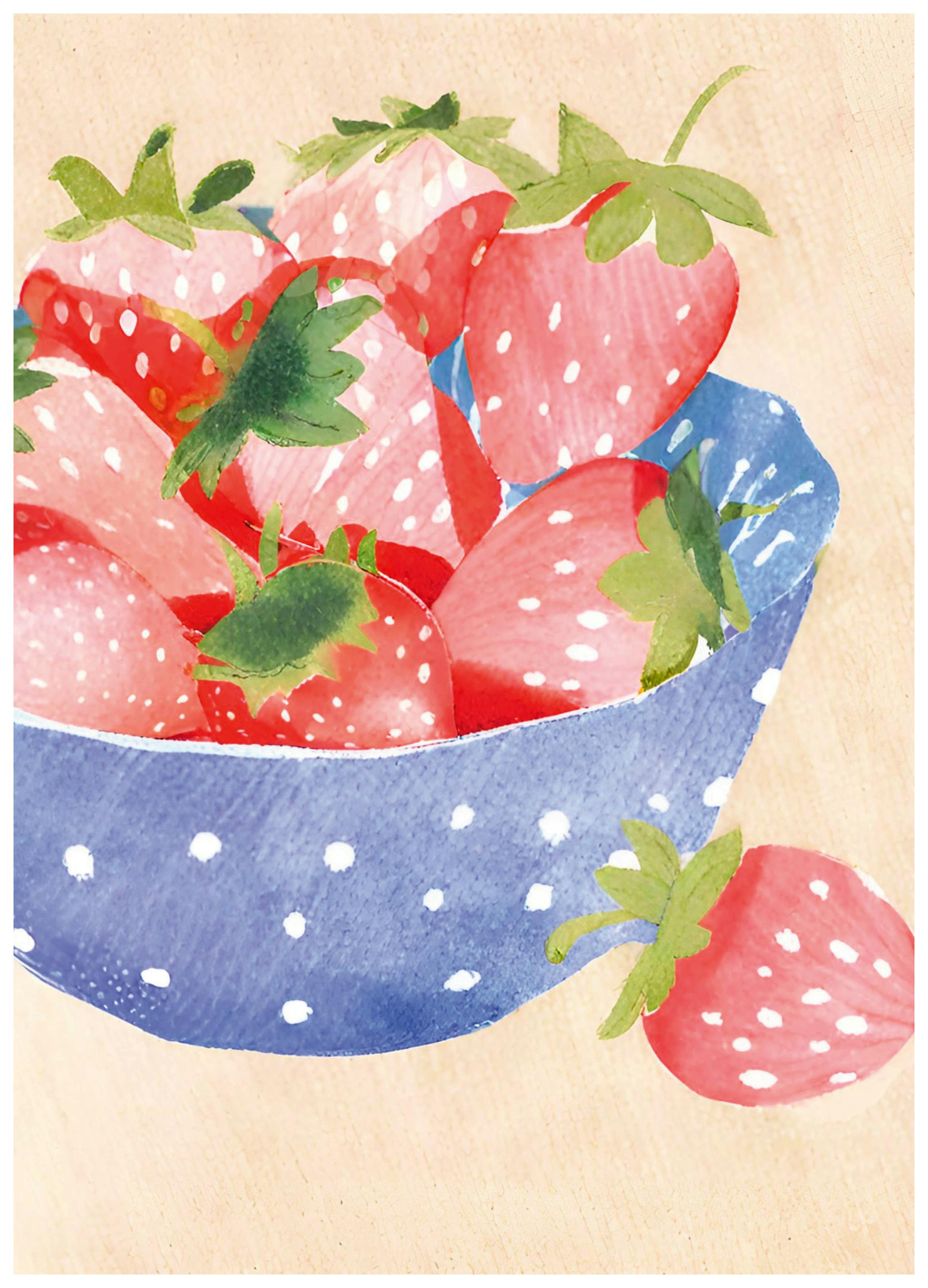 Ohkimiko - Ciotola di Fragole Fresche Poster (70x100 cm) - Poster Store