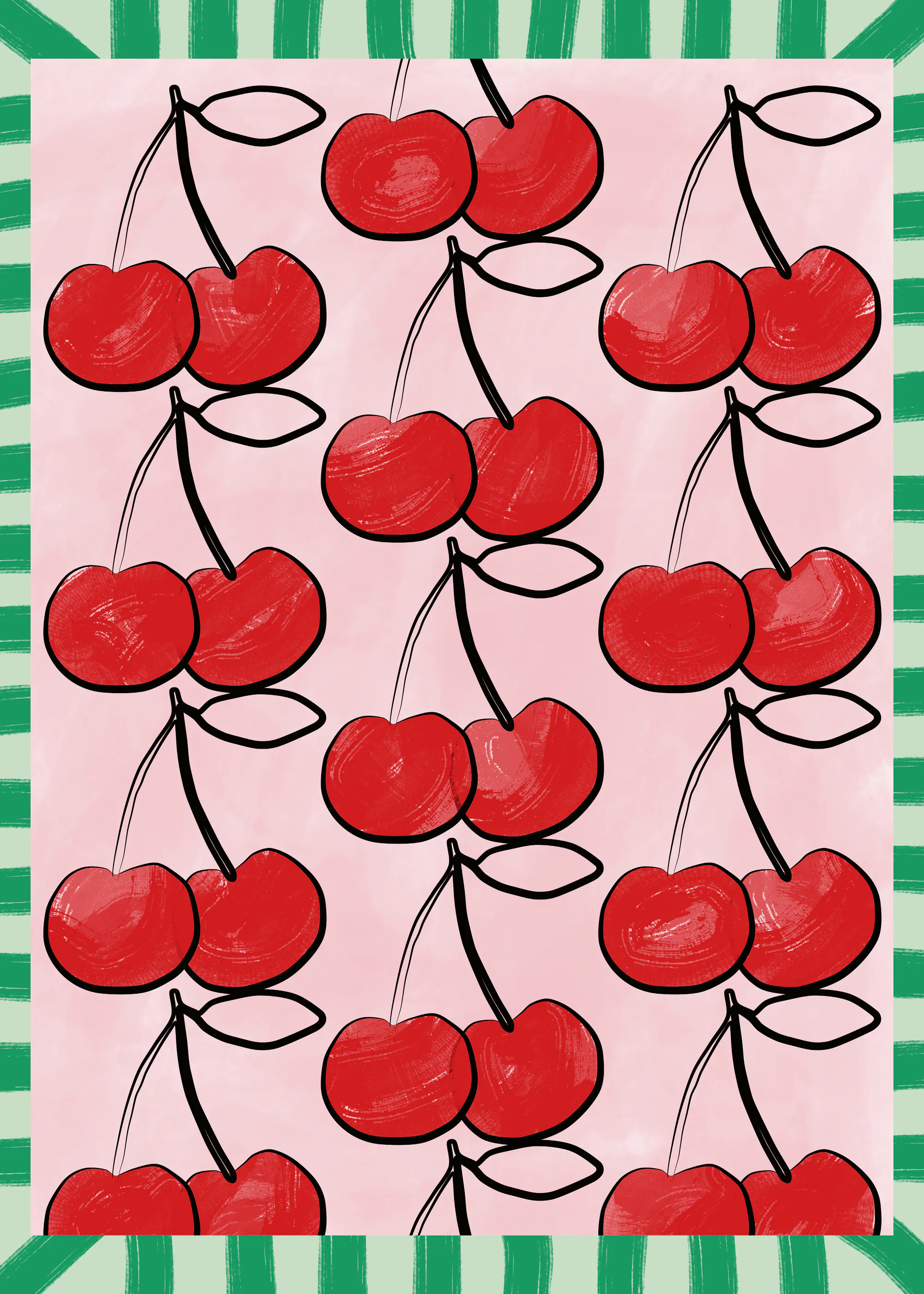 Elena Ristova - Sweet Cherry Pattern Poster 0