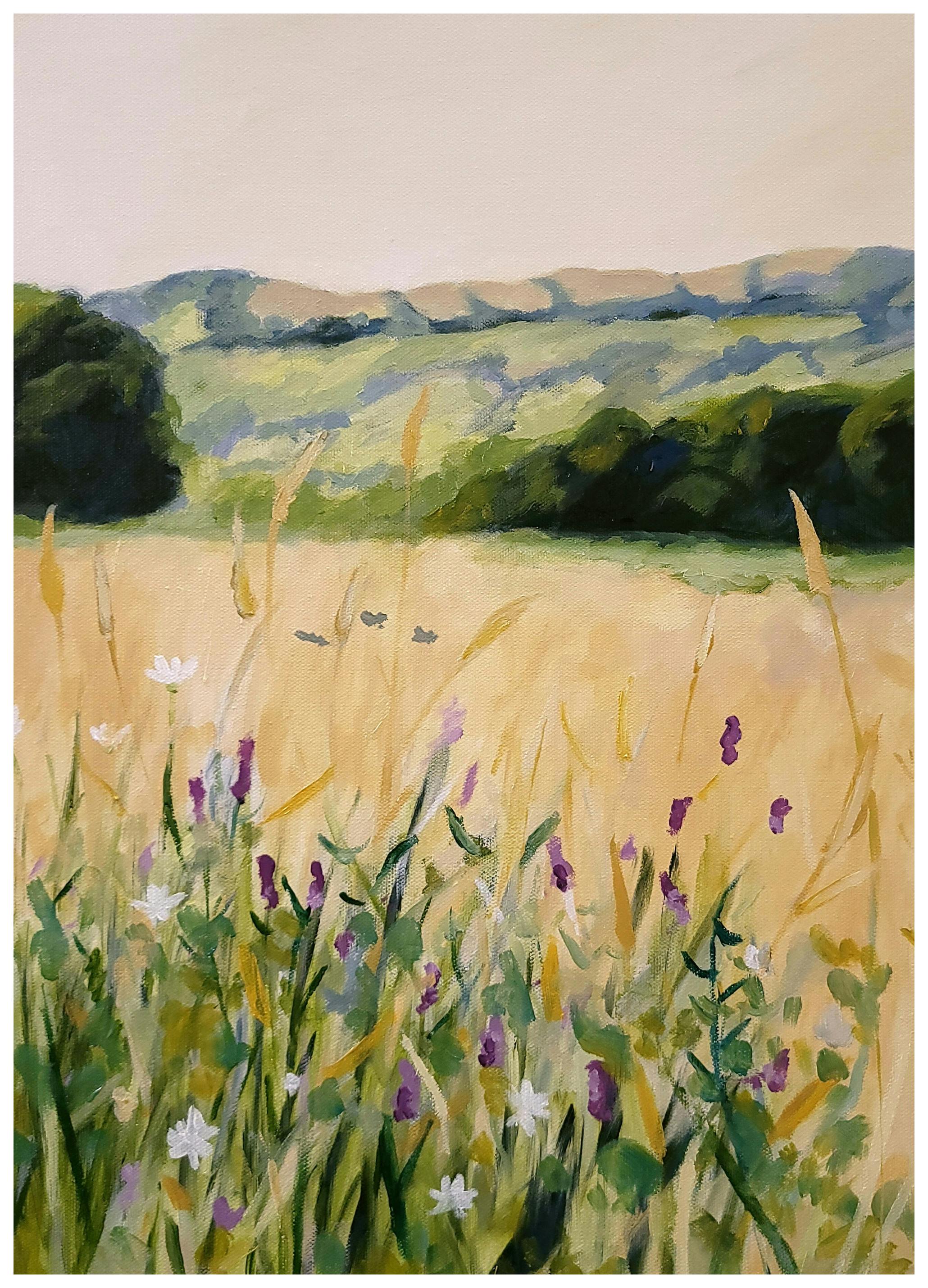 Claire Whitehead - Wildflower Field Hills Poster (50x50 cm) - Poster Store