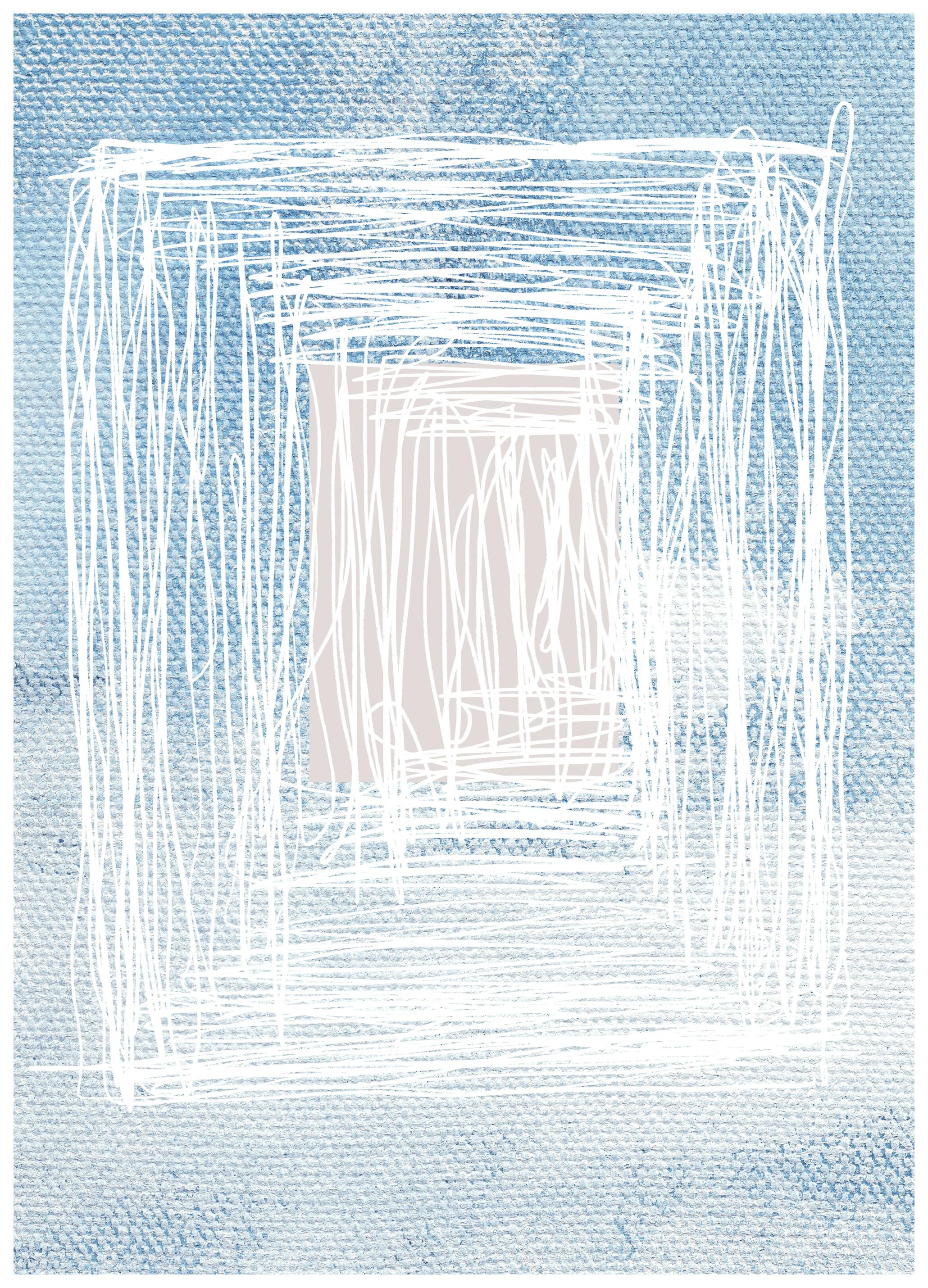 uplusmestudio - White Linear Patterns With Geometric Design Poster (50x70 cm) - Poster Store