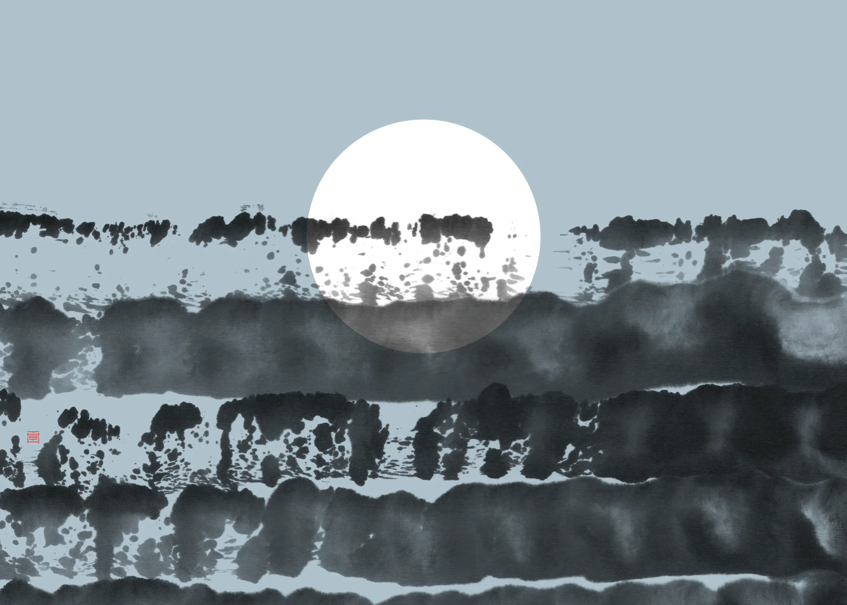 Thoth Adan - Misty Moon Landscape Print 0