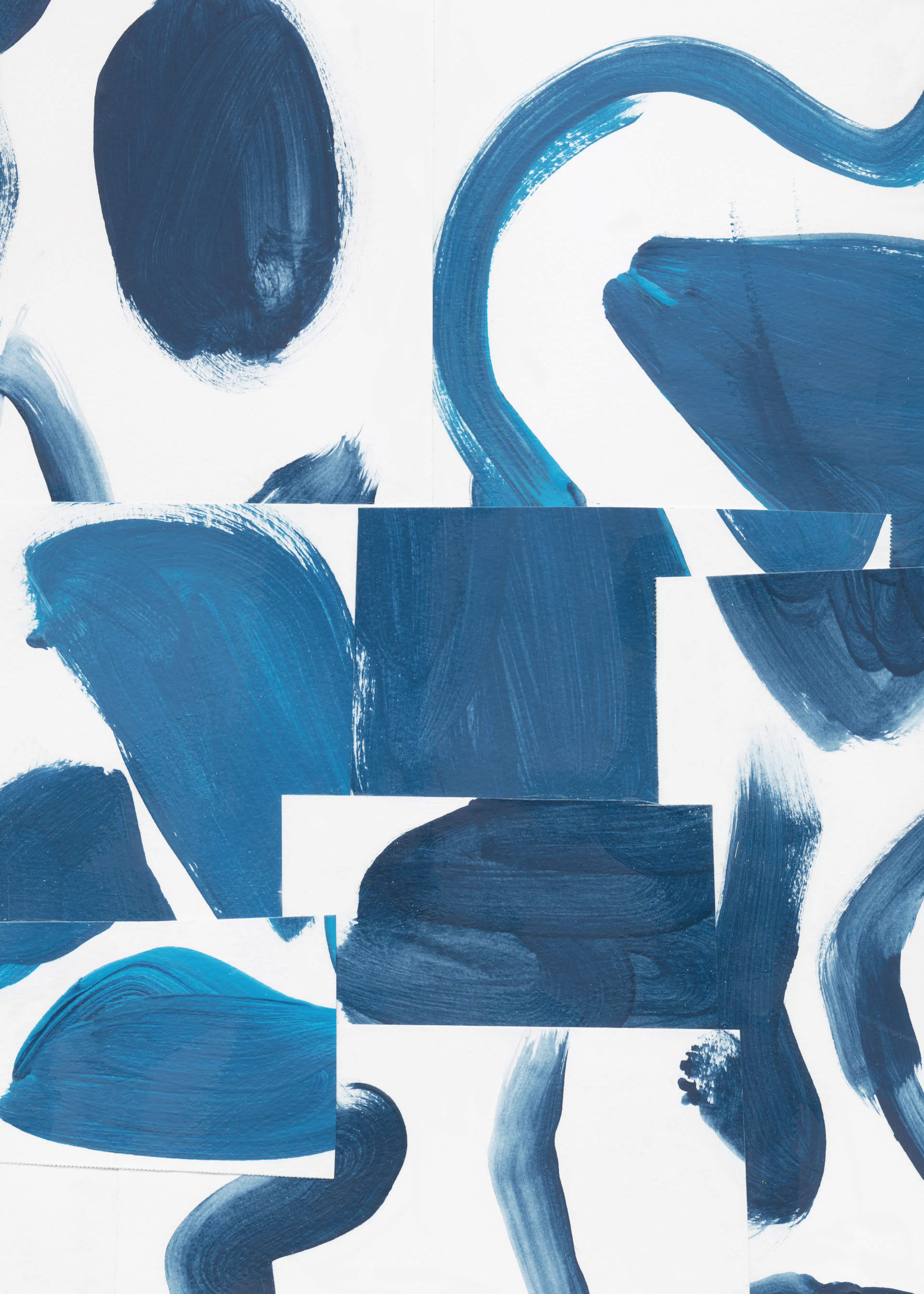 Bronwyn Baker - Abstract Blue Shapes Print 0