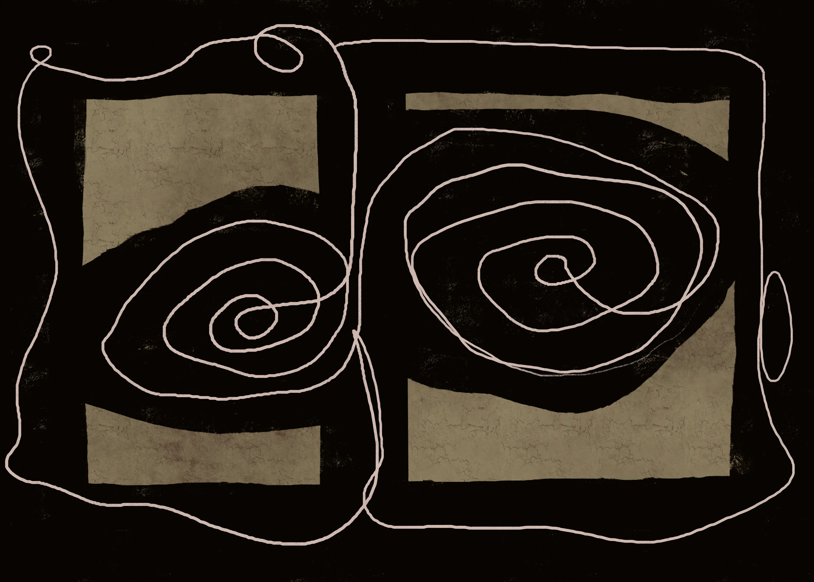 Sharyn Bursic - Dark Abstract Spirals Poster 0