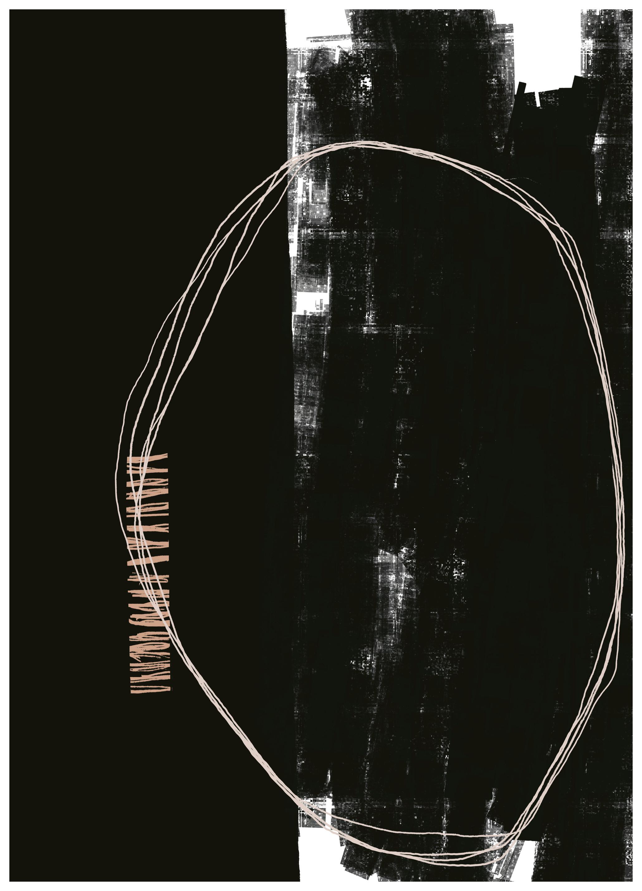 uplusmestudio - Abstrakcyjna czarno-biała grafika Plakat (50x50 cm) - Poster Store