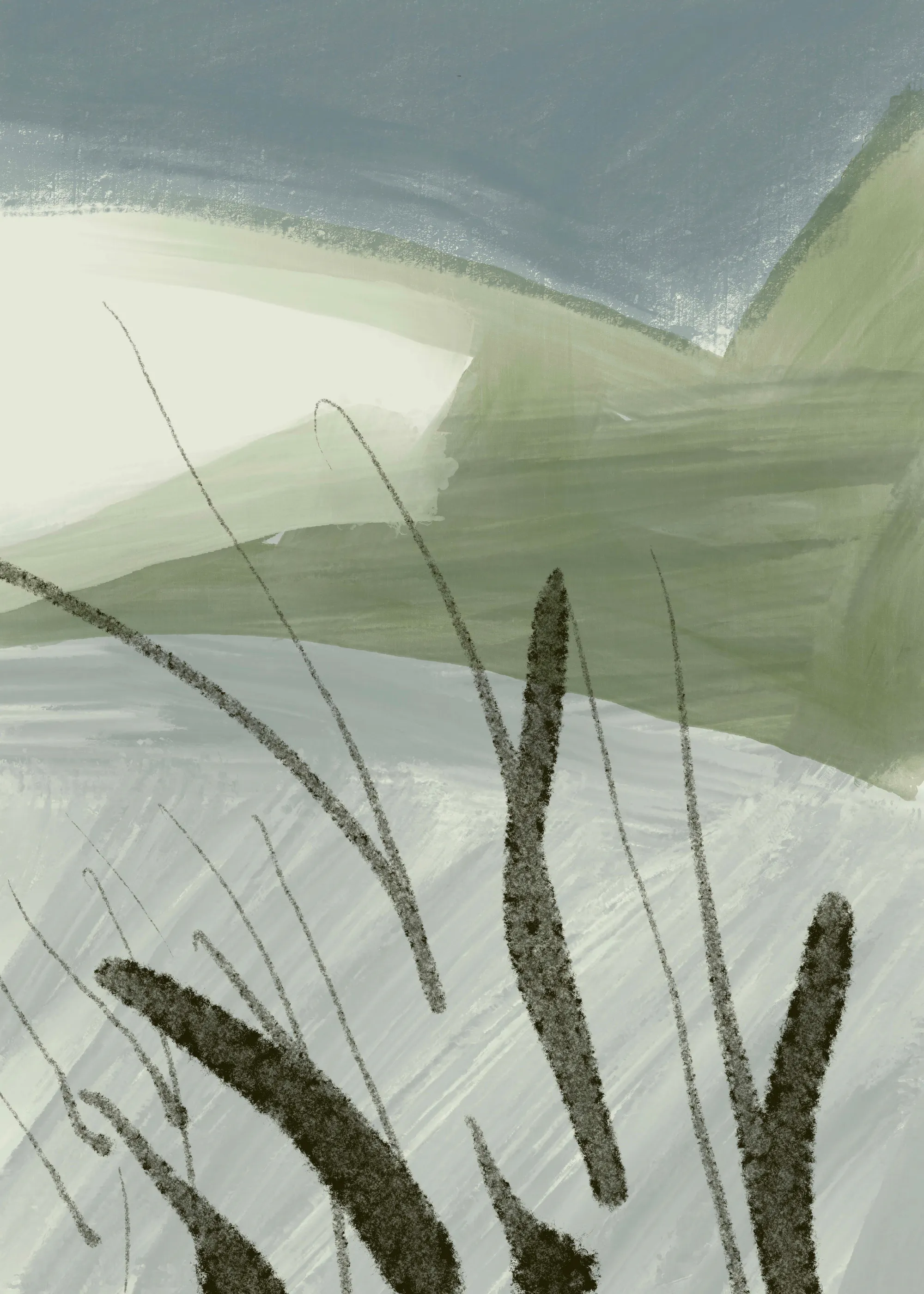 Nilesh Kulkarni - Abstract Reeds Landscape Print 0
