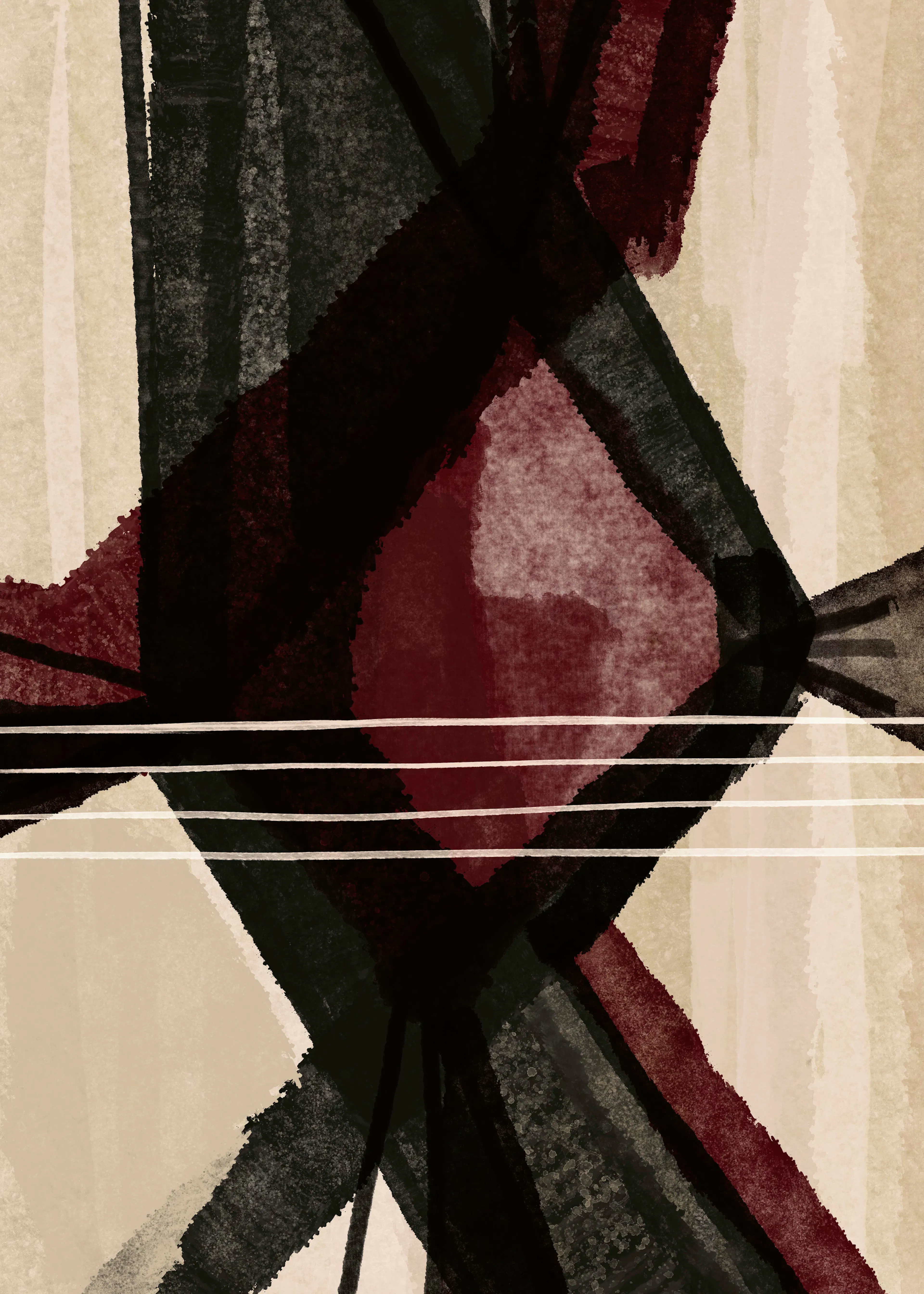 Gemma Bardot - Abstract Maroon Geometry Poster 0