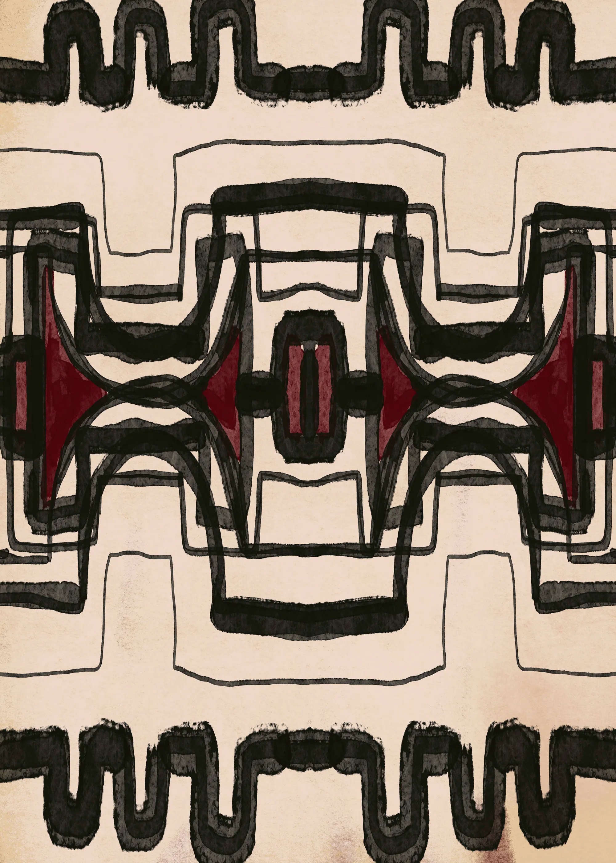 Gemma Bardot - Red Tribal Geometry Poster 0