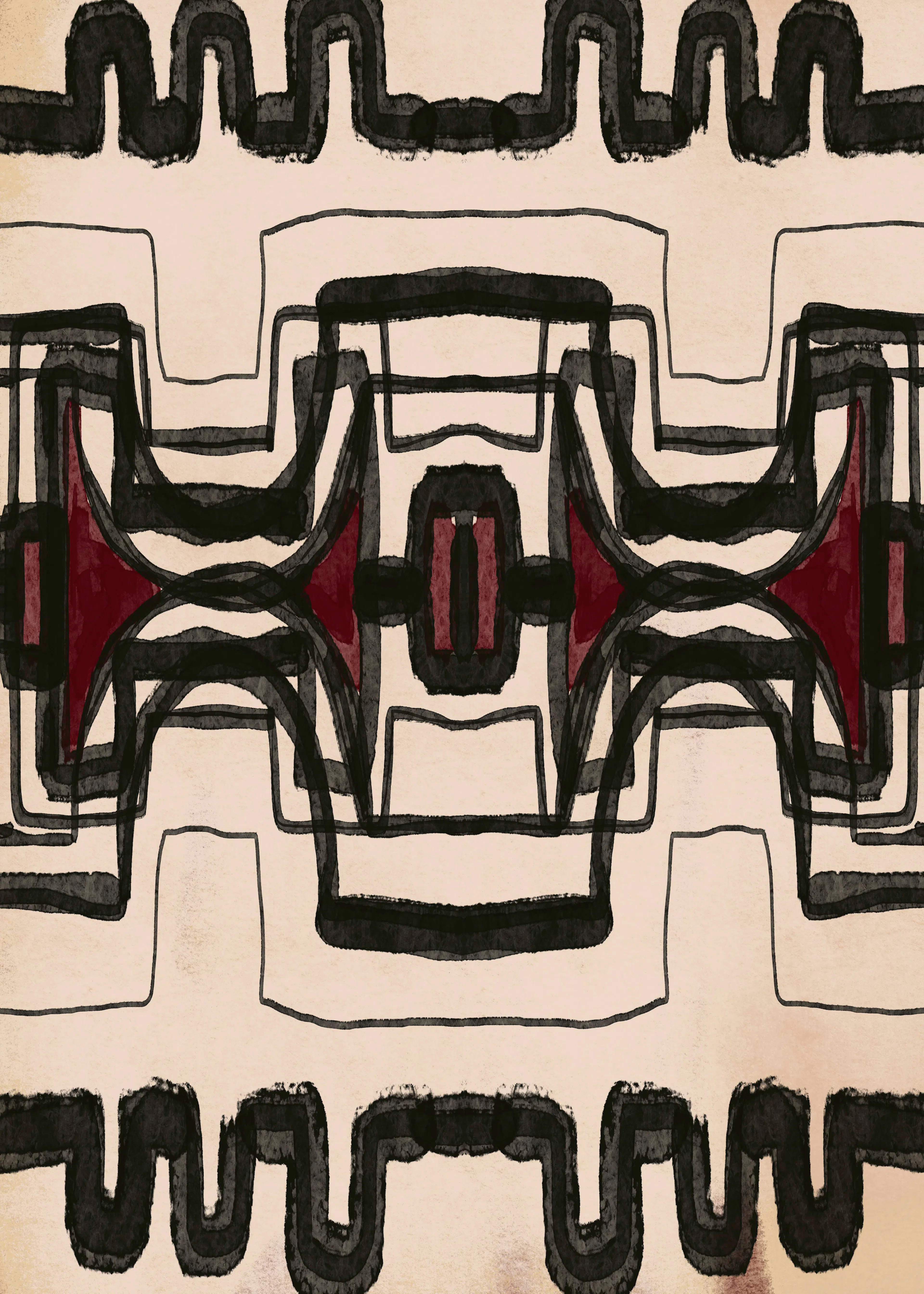 Gemma Bardot - Red Tribal Geometry Poster 0