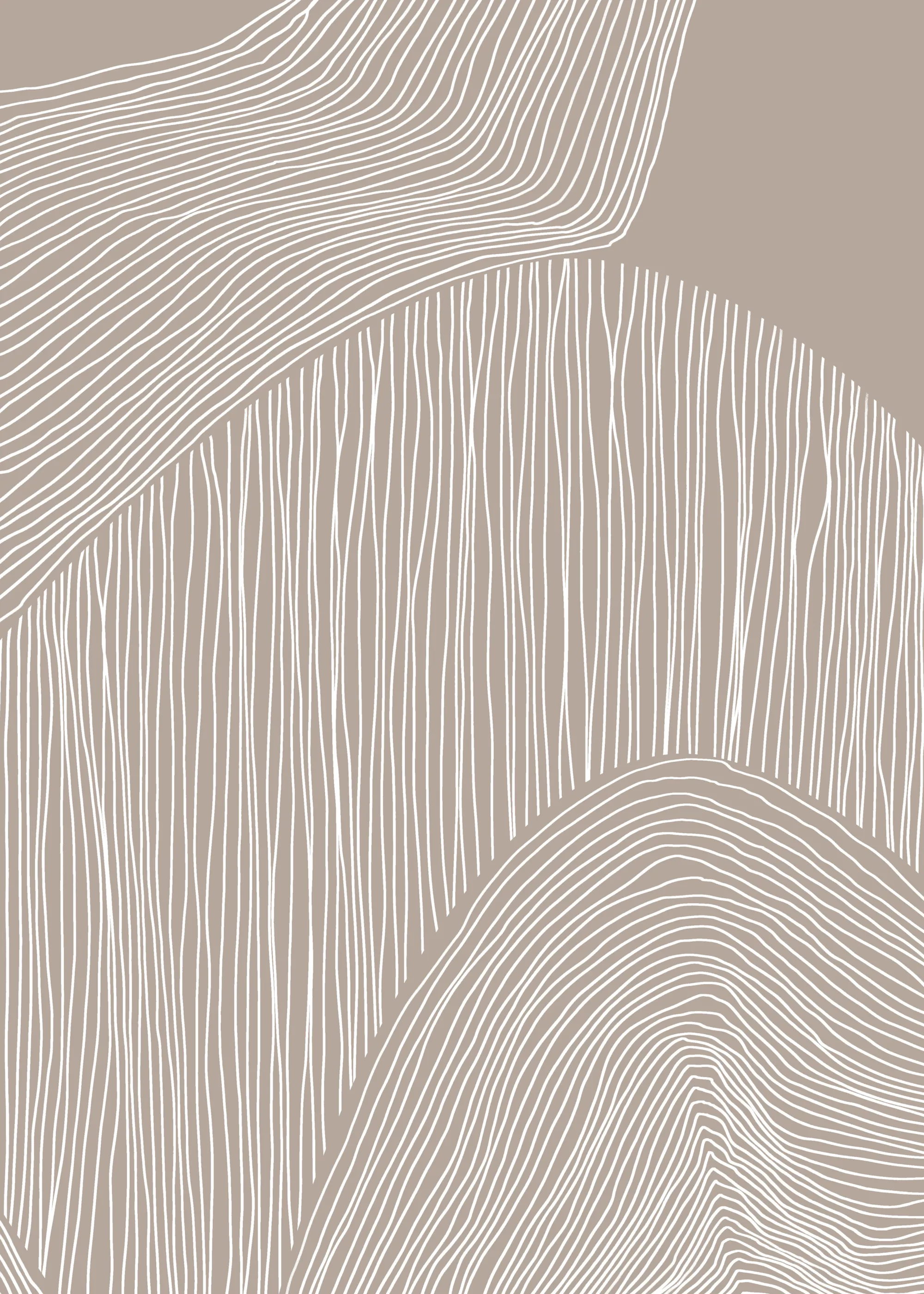 Melloi Art Prints - Minimalist Beige Waves Poster 0