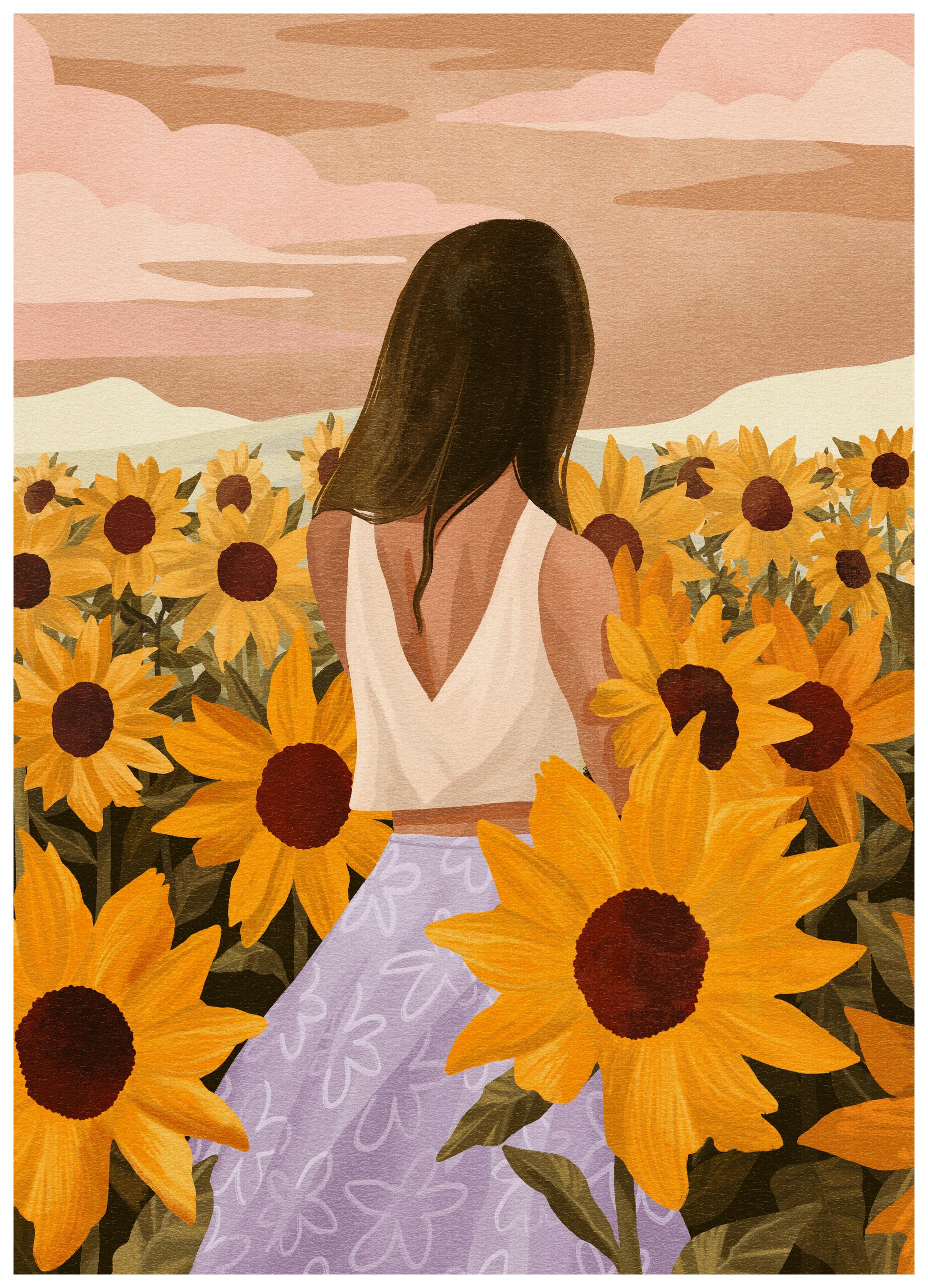 Goed Blauw - Sunflower Evenings Poster (70x100 cm) - Poster Store