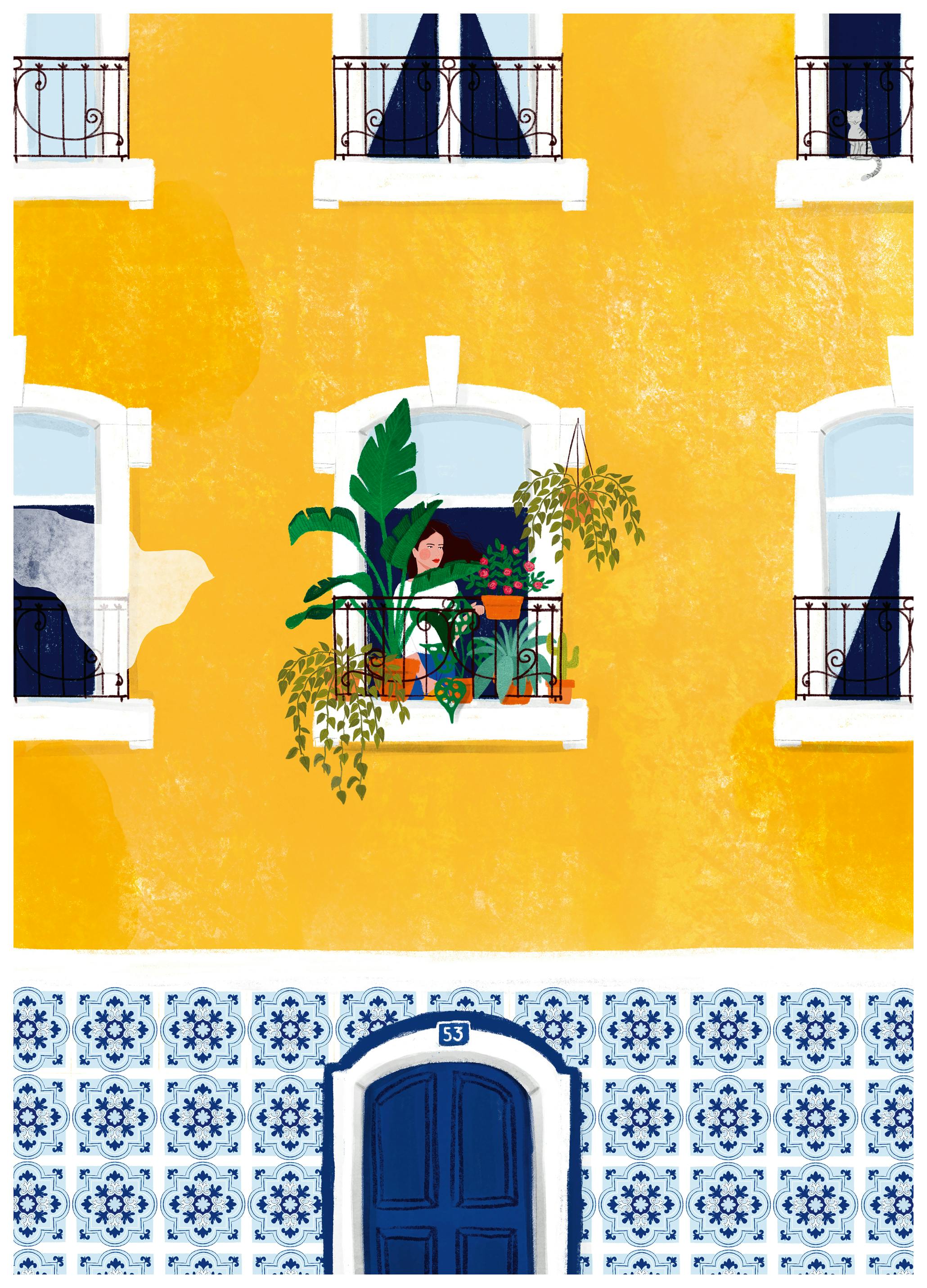 Maja Tomljanovic - Bright Urban Balcony Poster (50x70 cm) - Poster Store