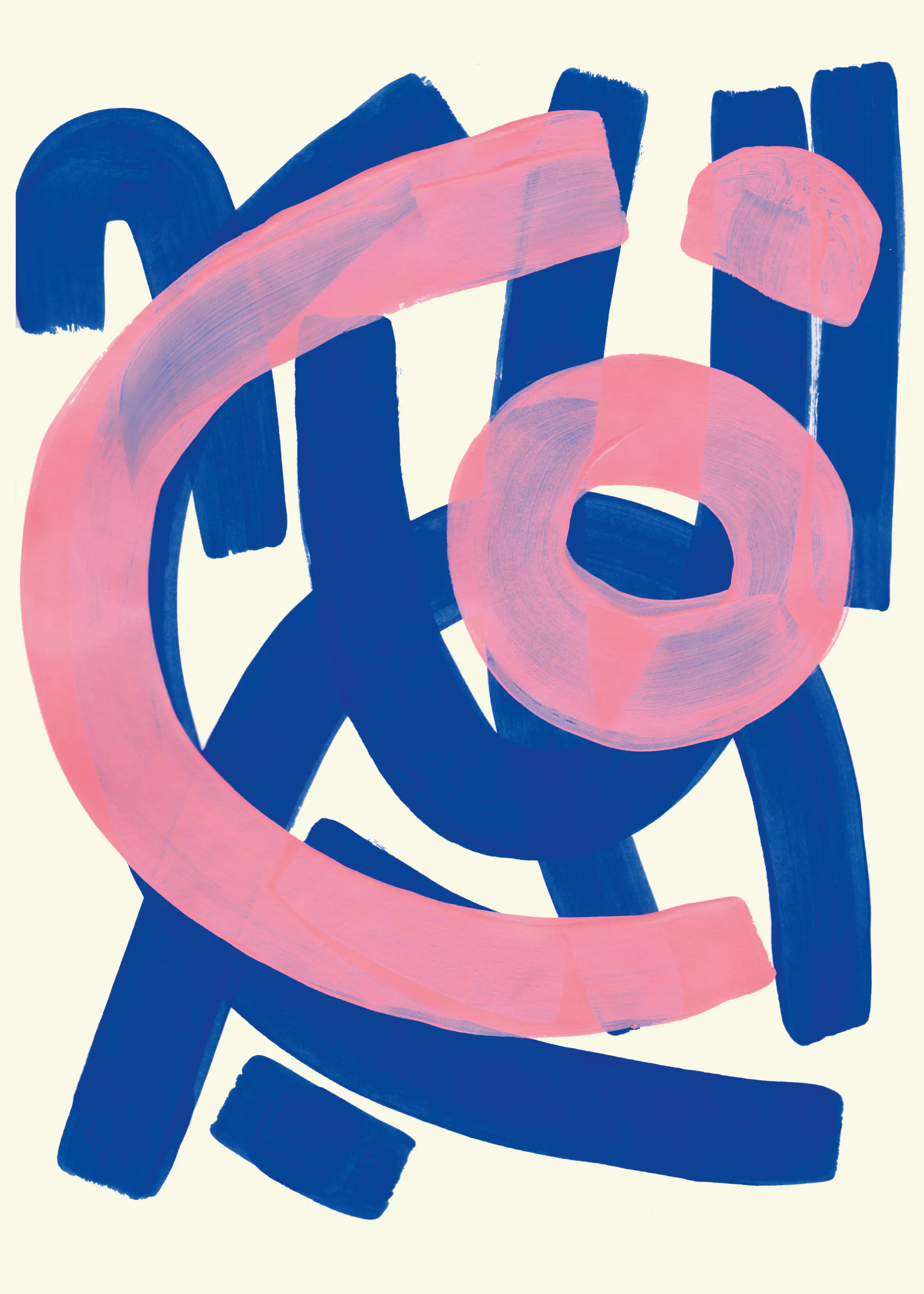 Ejaaz Haniff - Vibrant Blue Pink Abstract Poster 0