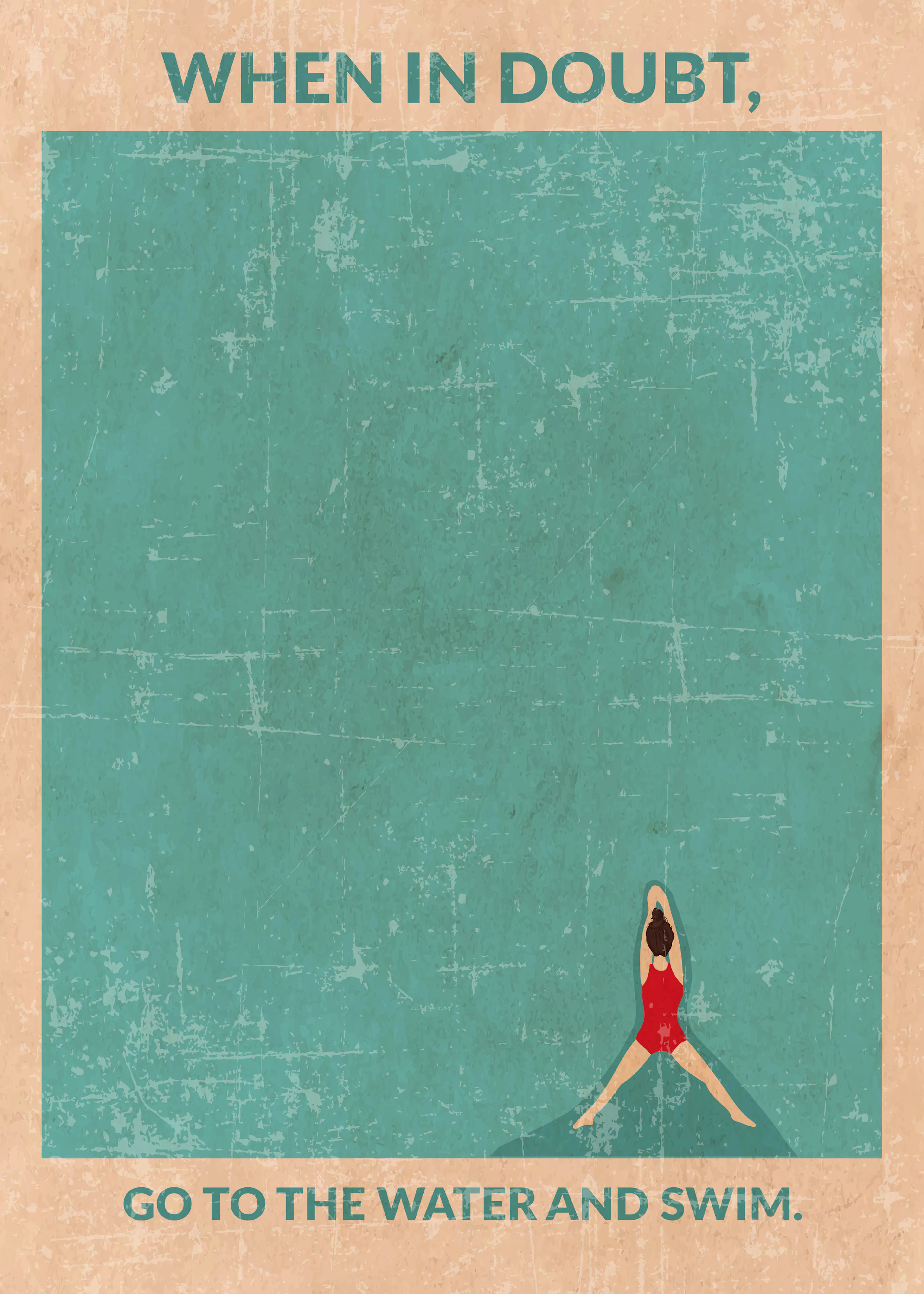 WallChart Art Studio - Woman Swimming Pool Poster 0