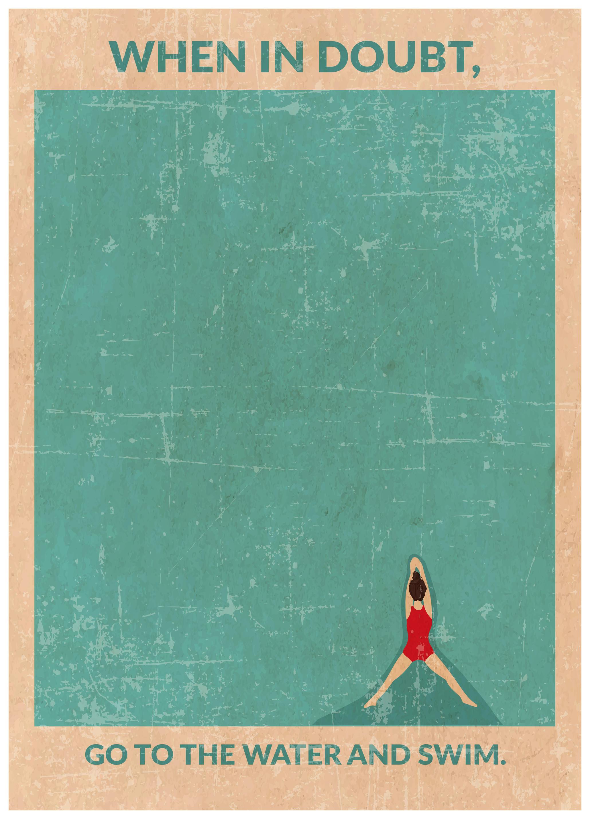 WallChart Art Studio - Woman Swimming Pool Poster (30x40 cm) - Poster Store