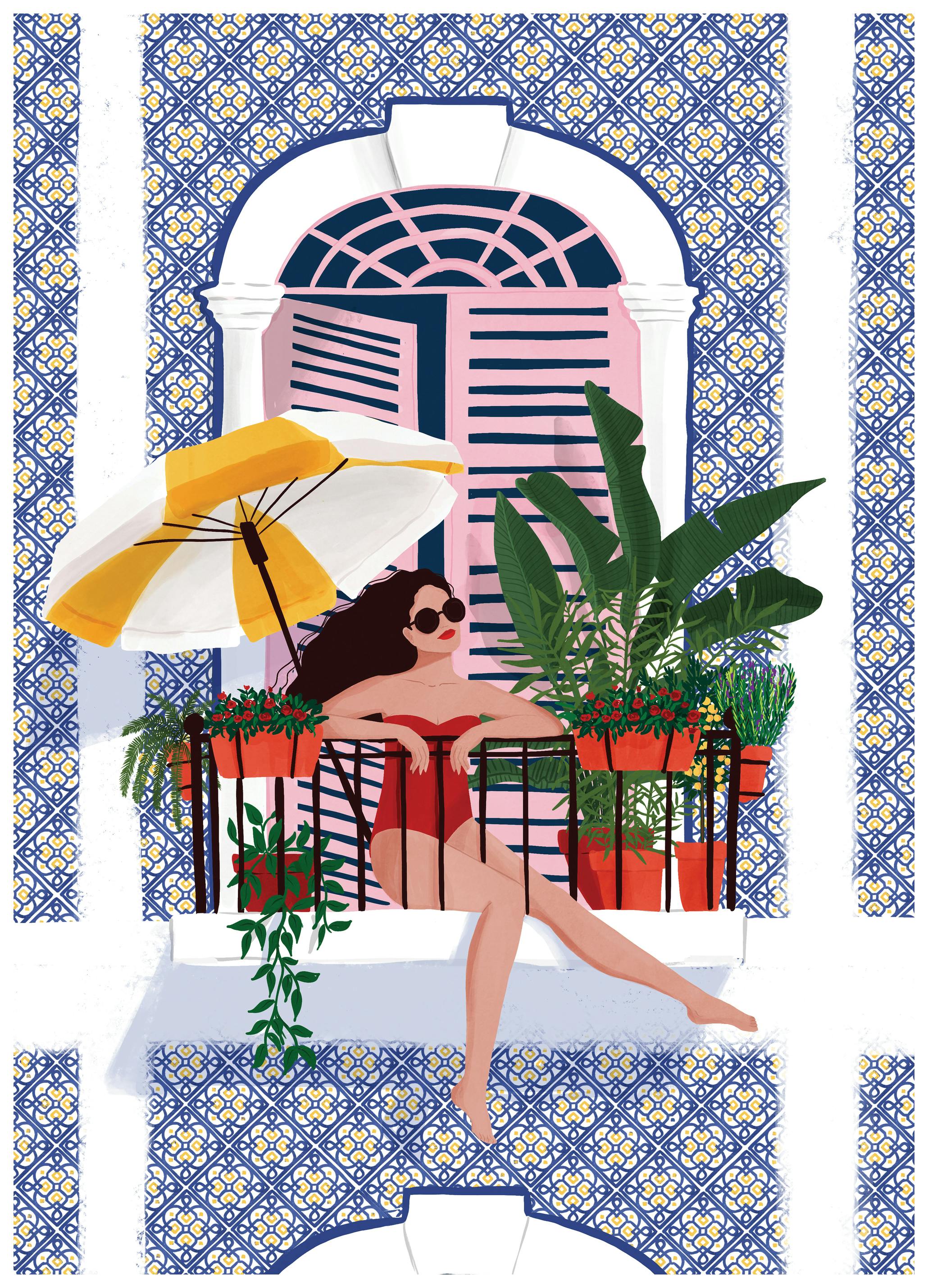 Maja Tomljanovic - Retraite estivale sur le balcon Poster - Poster Store