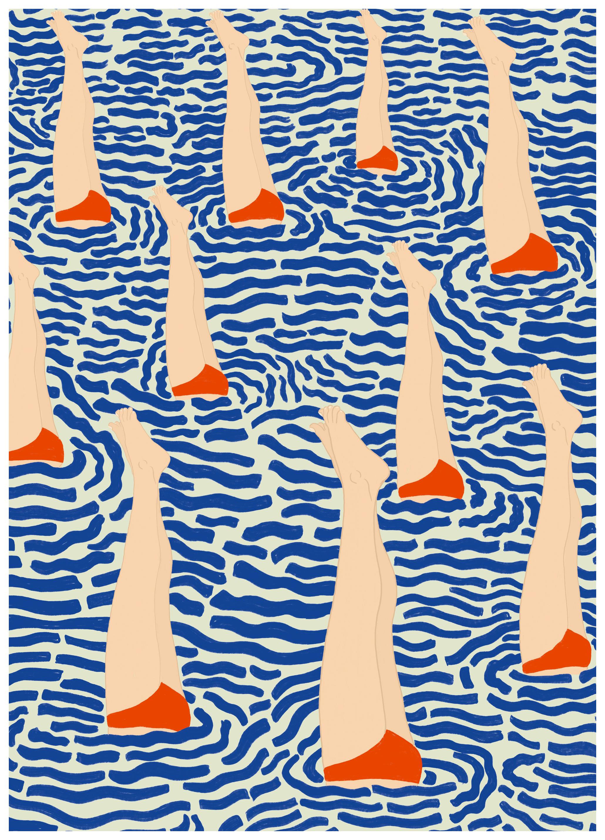 Jota de jai - Zwemmerspatroon Poster (50x50 cm) - Poster Store