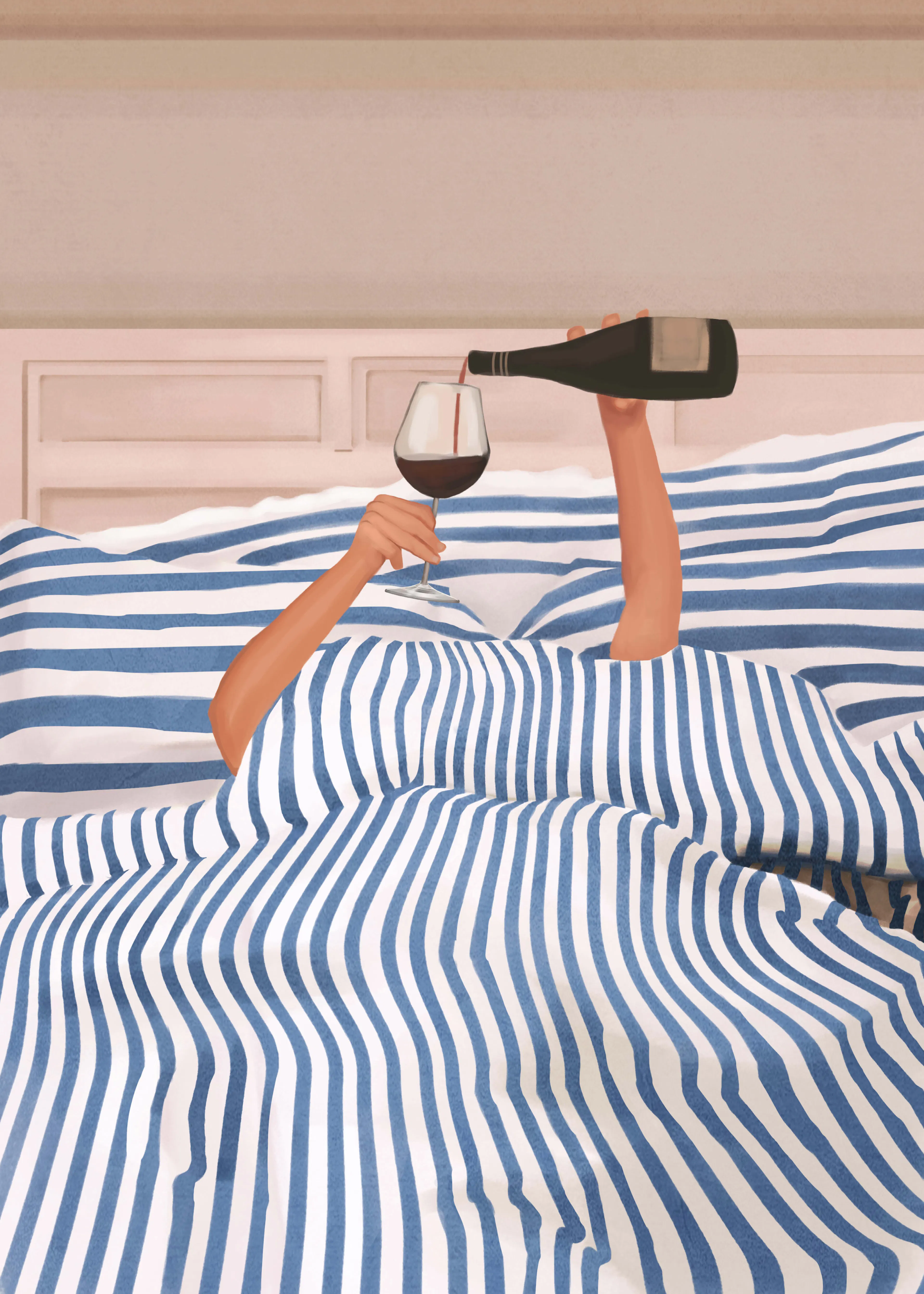 Flow Line - Wine In Bed Print 0