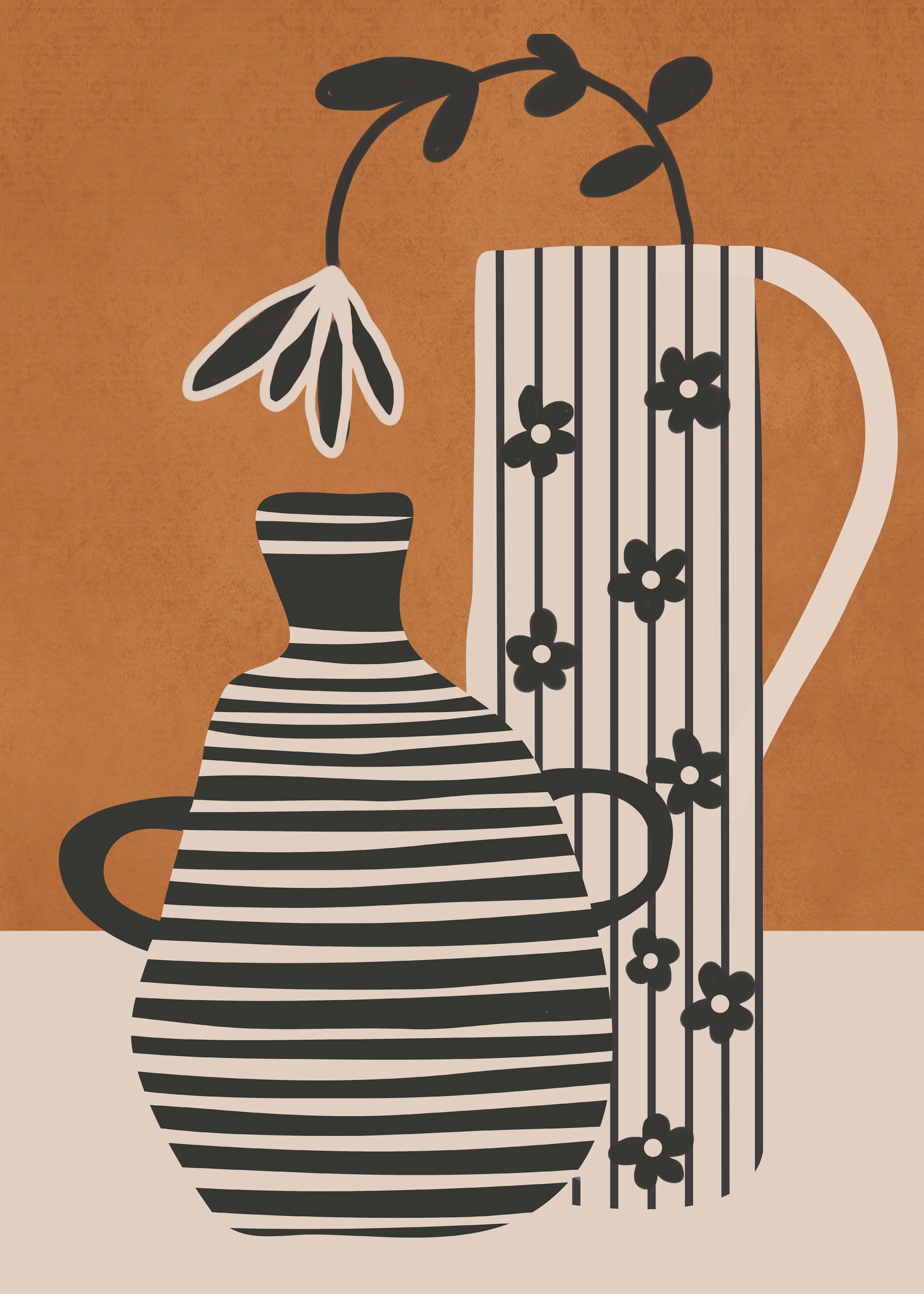 Flow Line - Boho Vaser og Blomst Plakat 0
