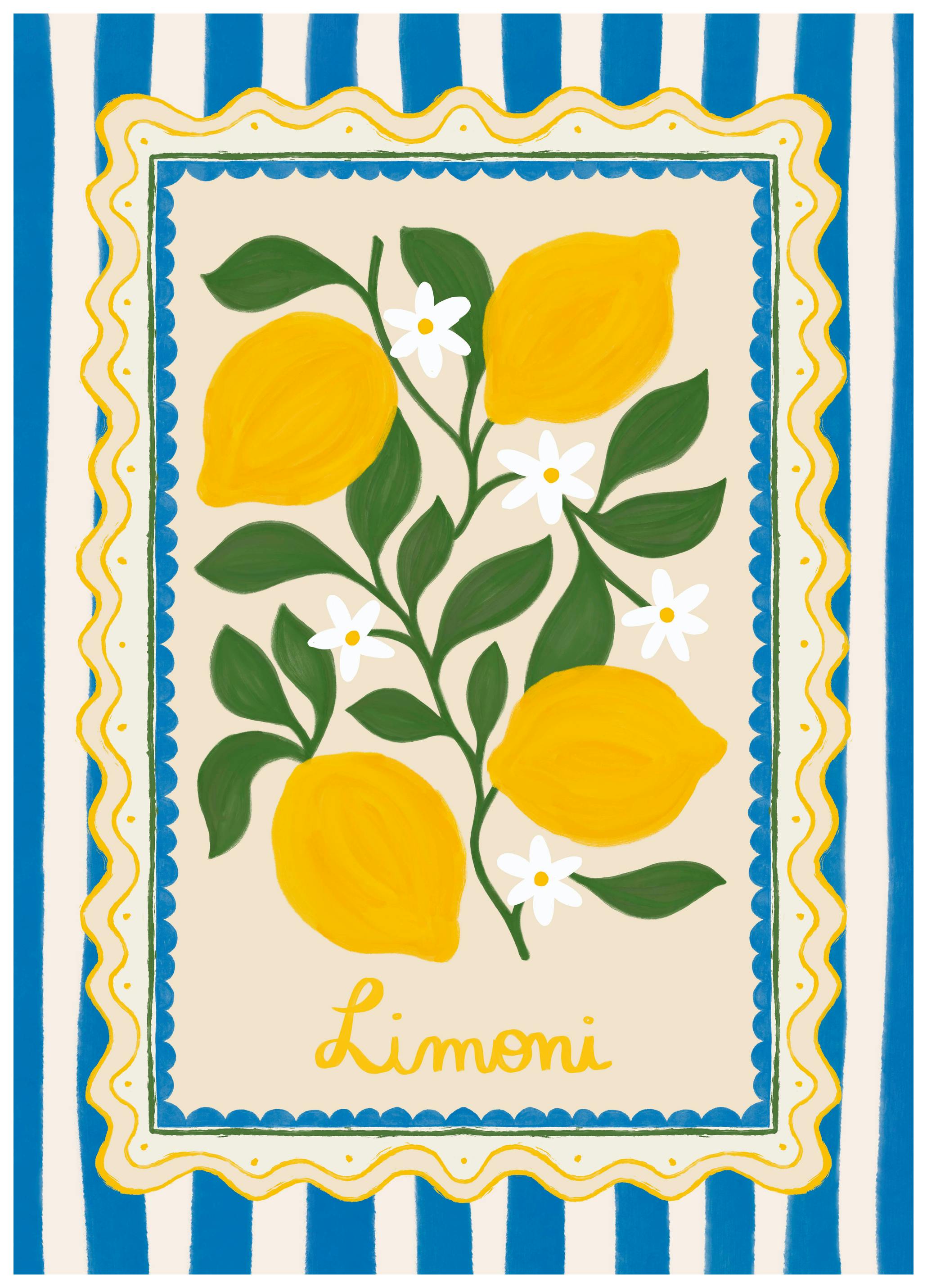 Katarzyna Gąsiorowska - Italiensk Limoni Striper Plakat (50x70 cm) - Poster Store