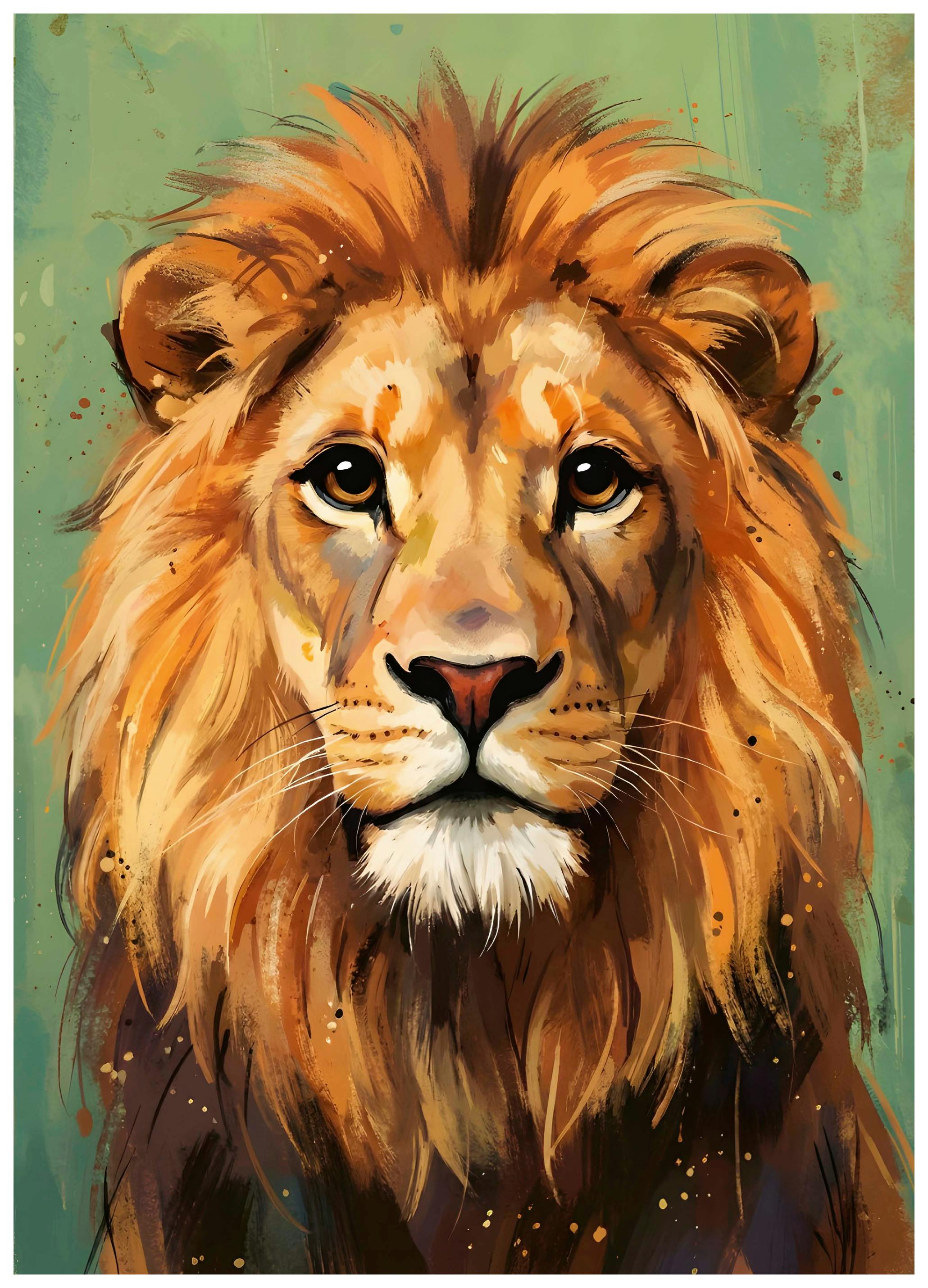 HUGO - Sguardo Maestoso del Leone Poster (70x100 cm) - Poster Store
