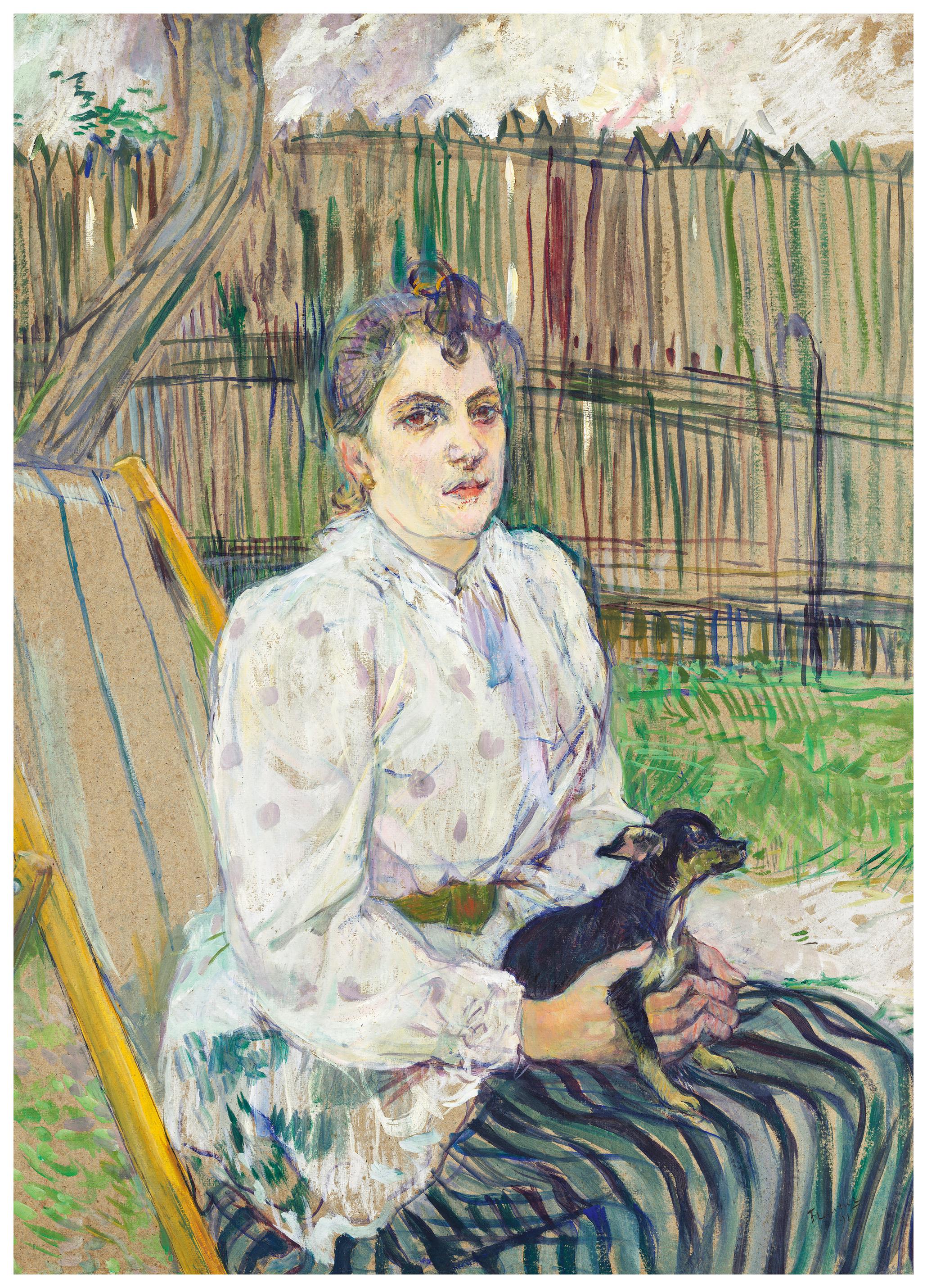 TOULOUSE LAUTREC - Dame avec un chien (1891) Poster - Poster Store