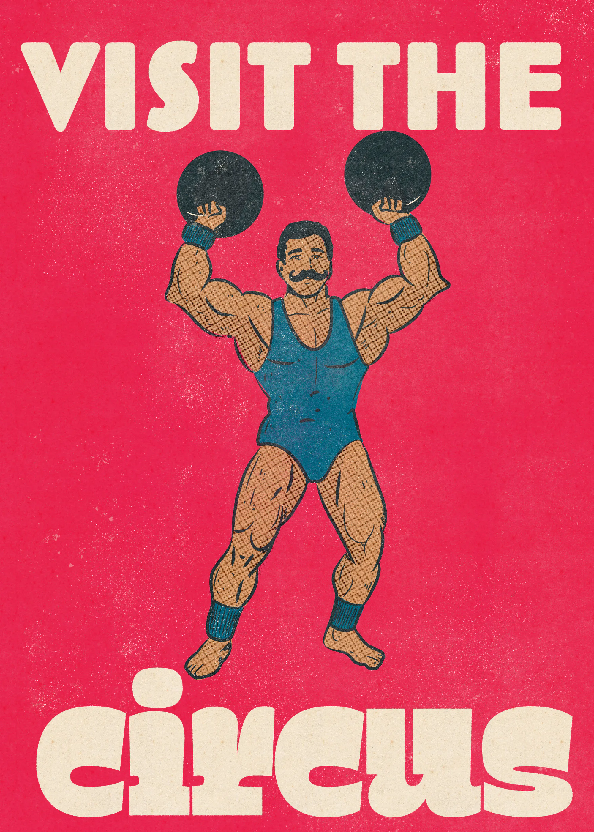 Nicholas - Retro Cirkus Strongman Poster 0