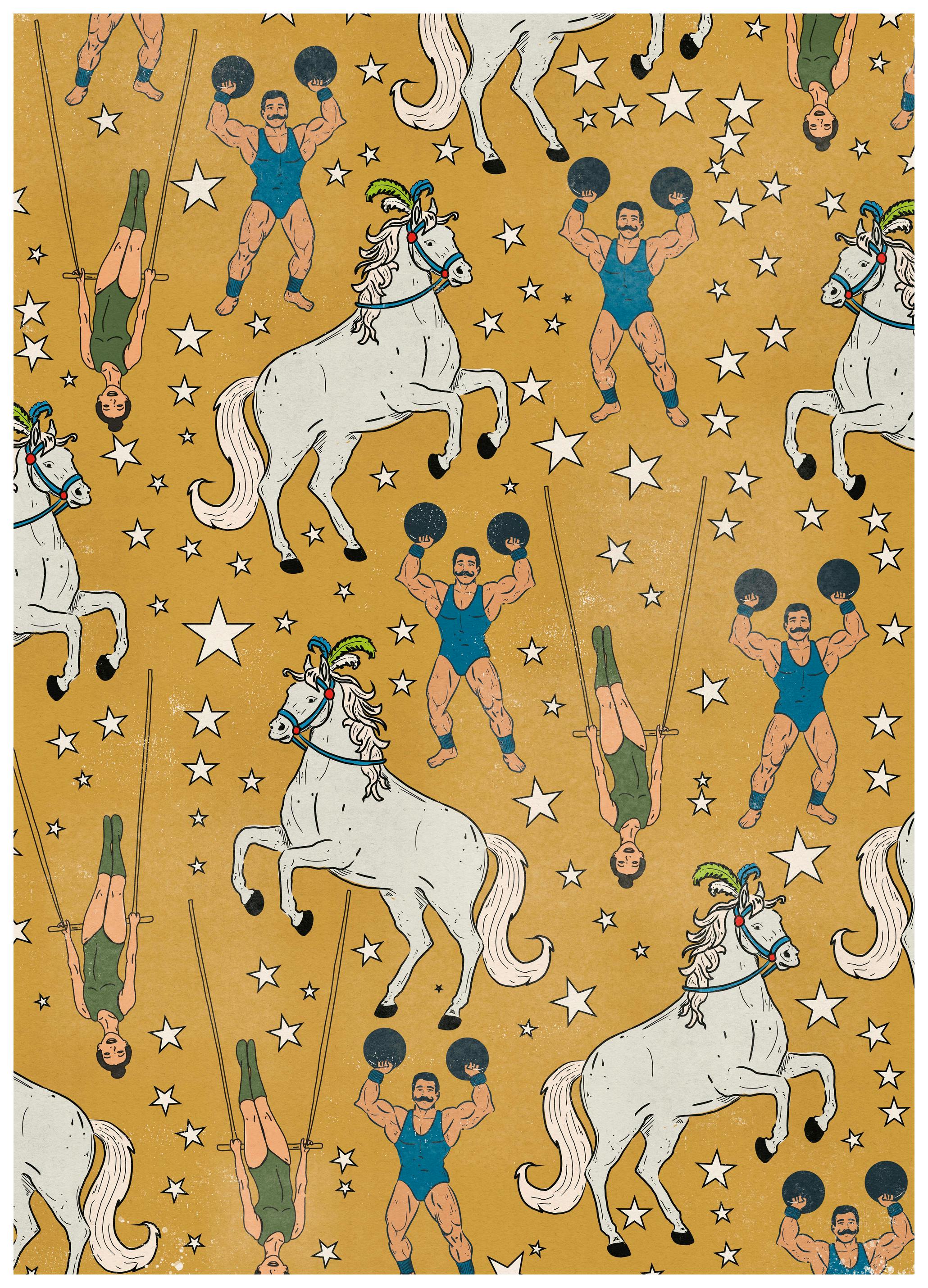 Nicholas - Goldene Zirkussterne Poster (50x70 cm) - Poster Store