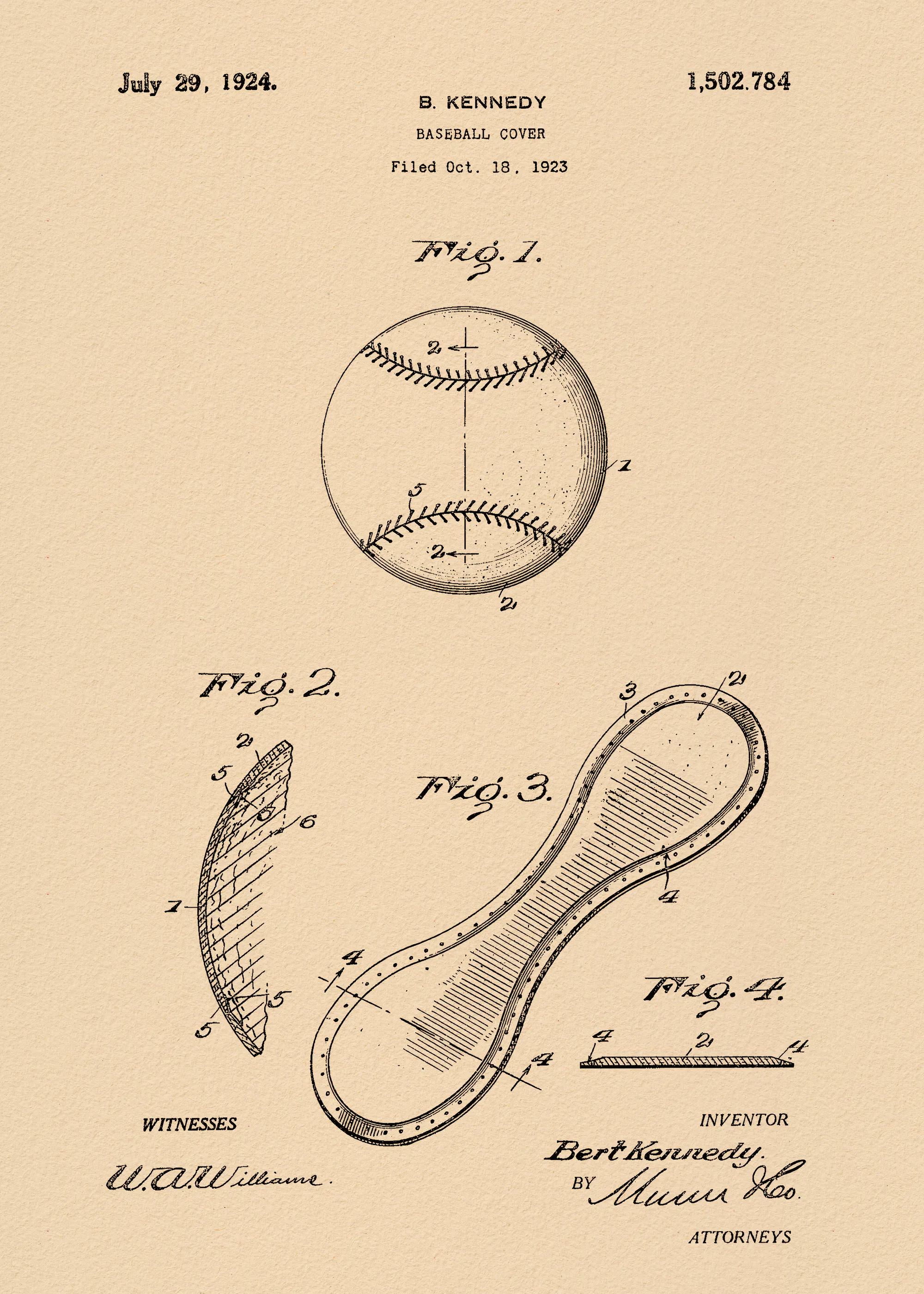 Andreas Magnusson - Vintage Baseball Patent Drawing Print 0